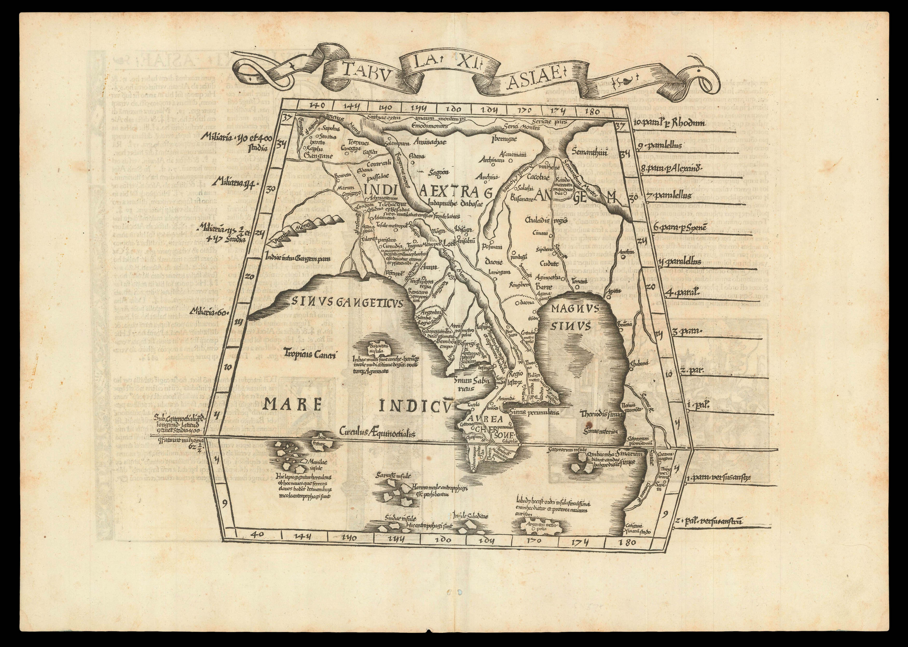 PTOLEMAEUS, Claudius; FRIES, Laurent; and GRÜNINGER, Johann Tabula XII Asiae.