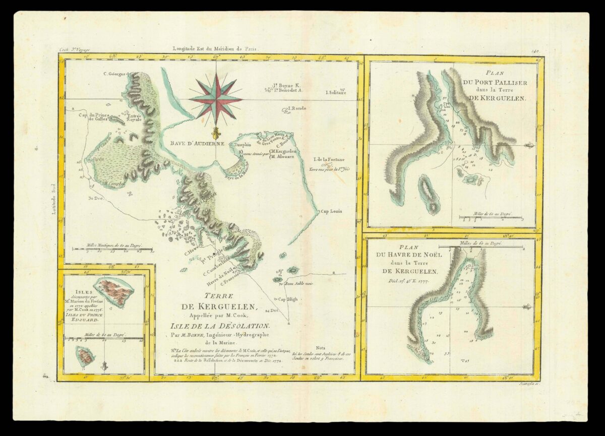 BONNE, Rigobert; and COOK, Captain James R.N., F.R.S. Terre de Kerguelen, Appellee par M. Cook, Isle de la Desolation
