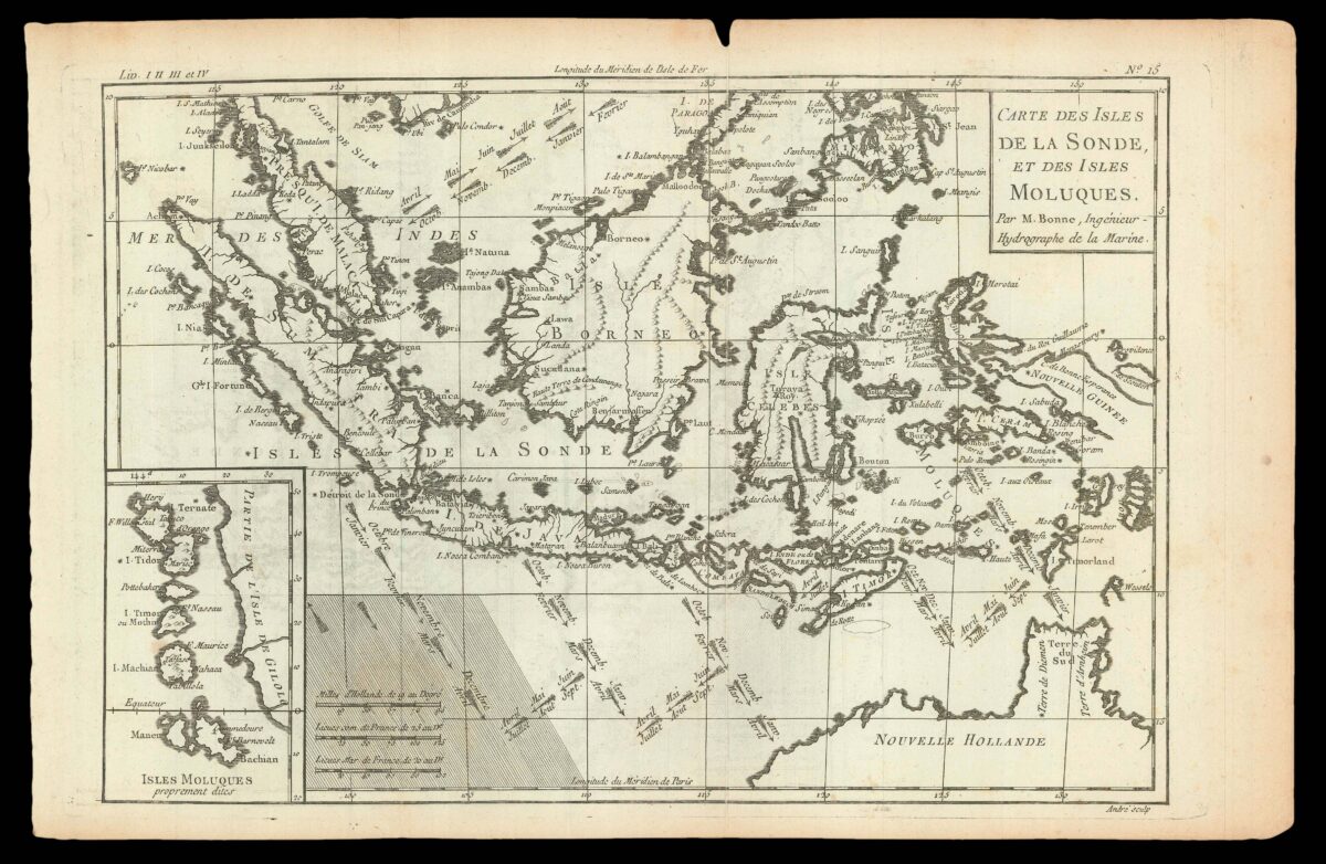 BONNE, Rigobert Carte des Isles de la Sonde, et des Isles Moluques.