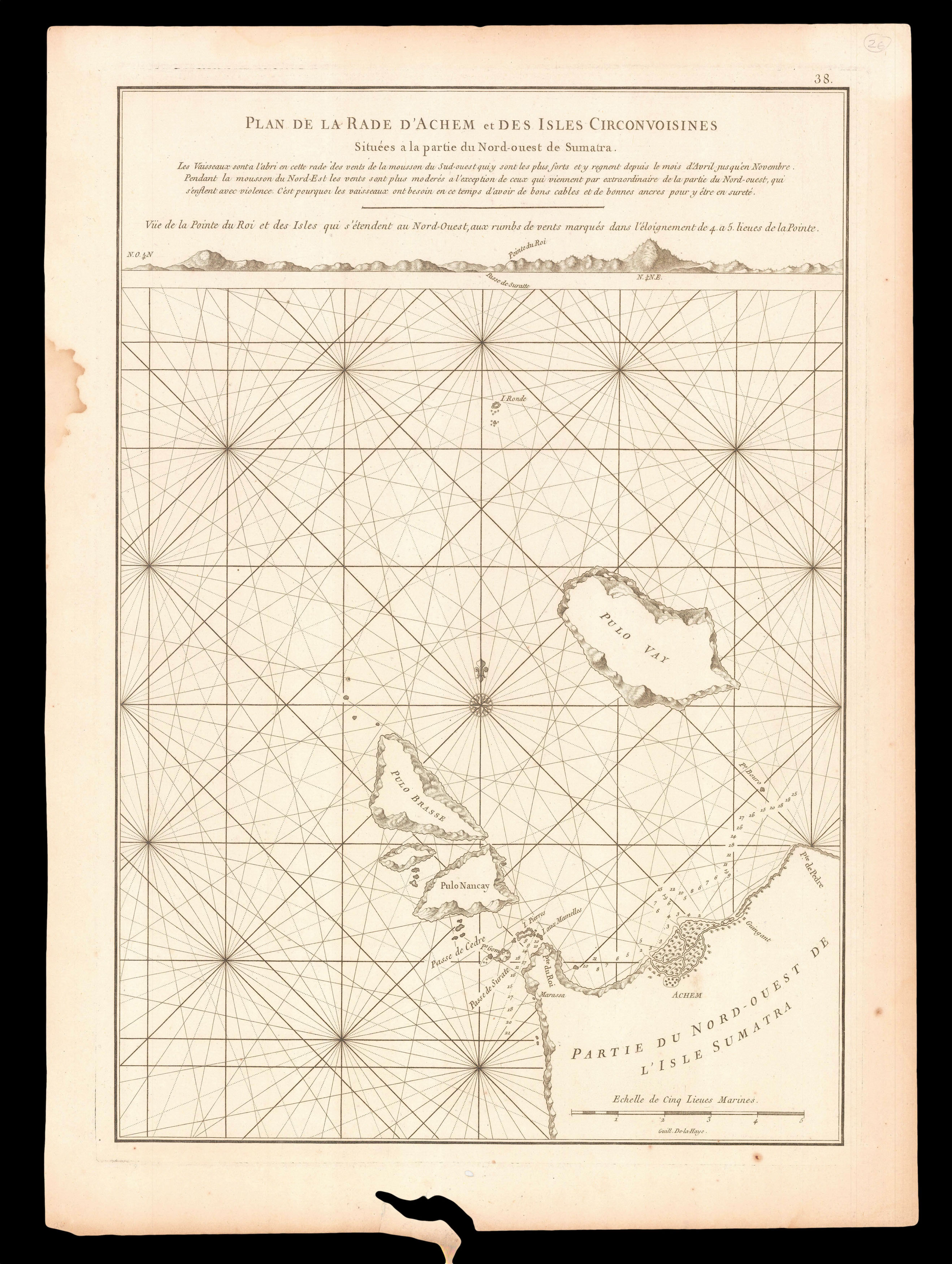 D'APRES DE MANNEVILLETTE, Jean-Baptiste Nicolas Denise Plan de la Rade d'Achem et des Isles Circonvoisines