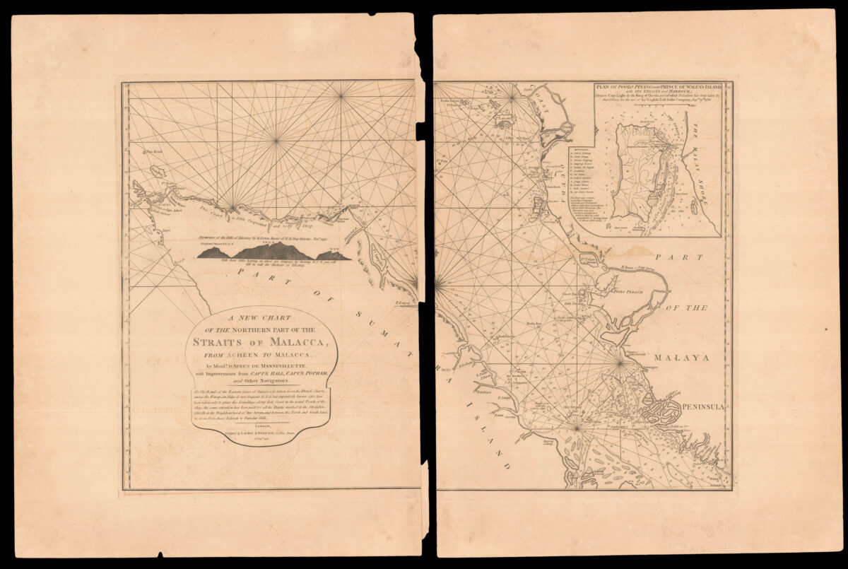 LAURIE, Robert; and James WHITTLE A Chart of the Northern Part of the Straits of Malacca, from The Road of Acheen to Malacca,