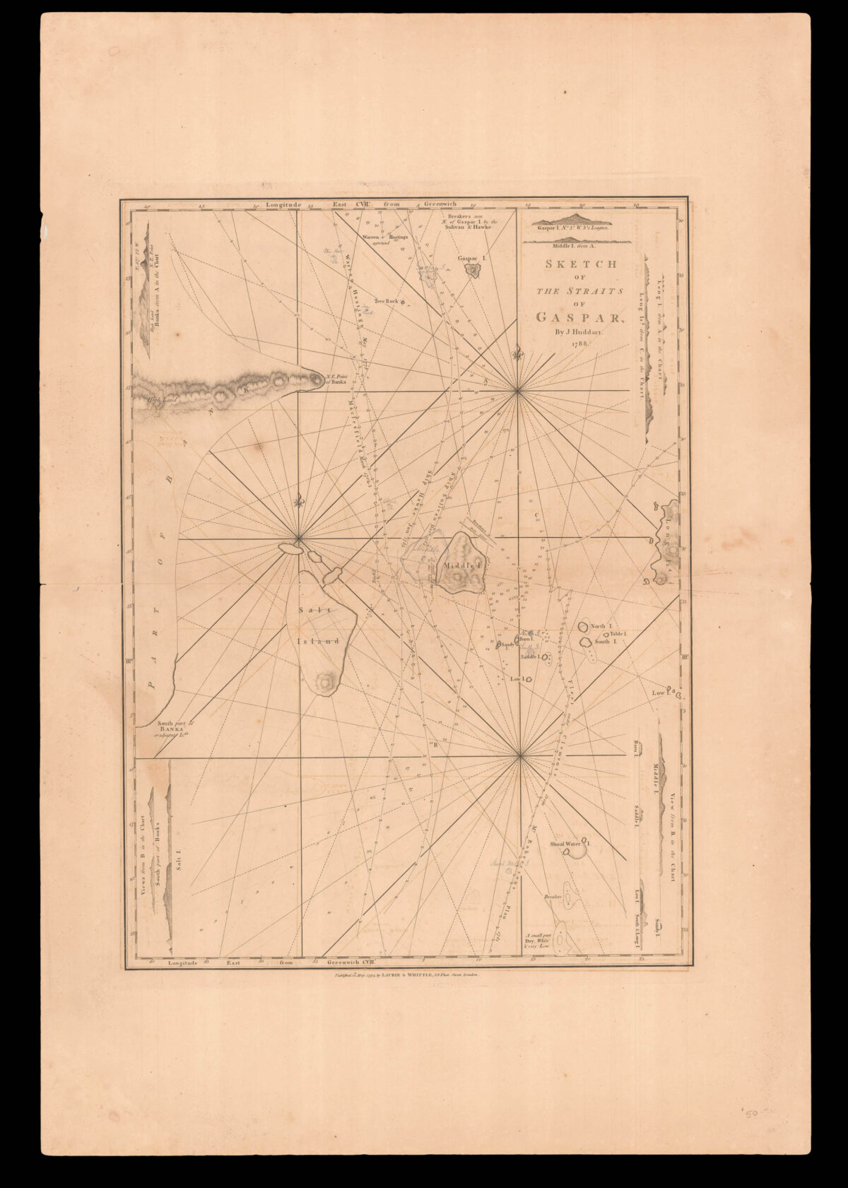 LAURIE, Robert; and James WHITTLE Sketch of the Straits of Gaspar