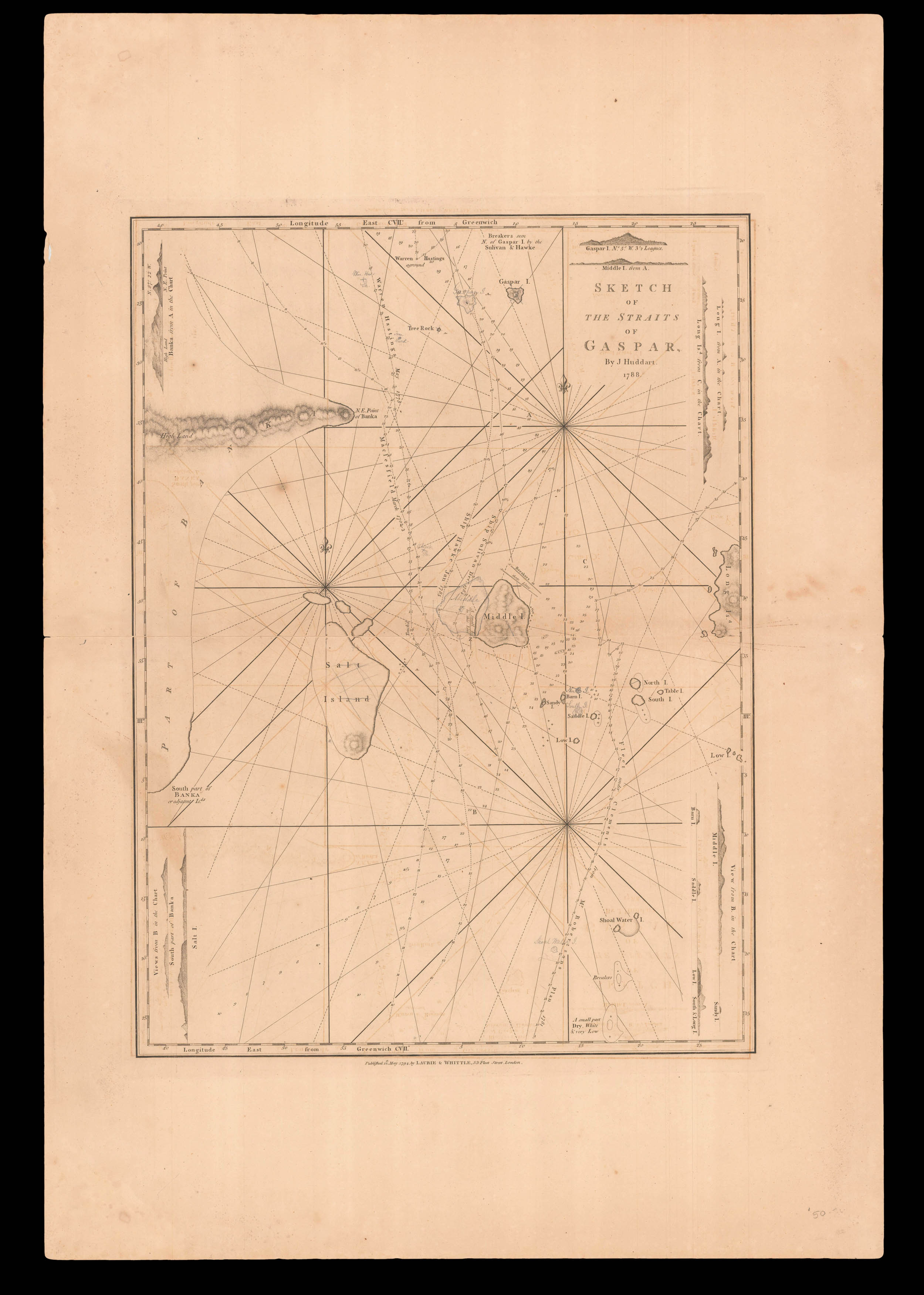 LAURIE, Robert; and James WHITTLE Sketch of the Straits of Gaspar