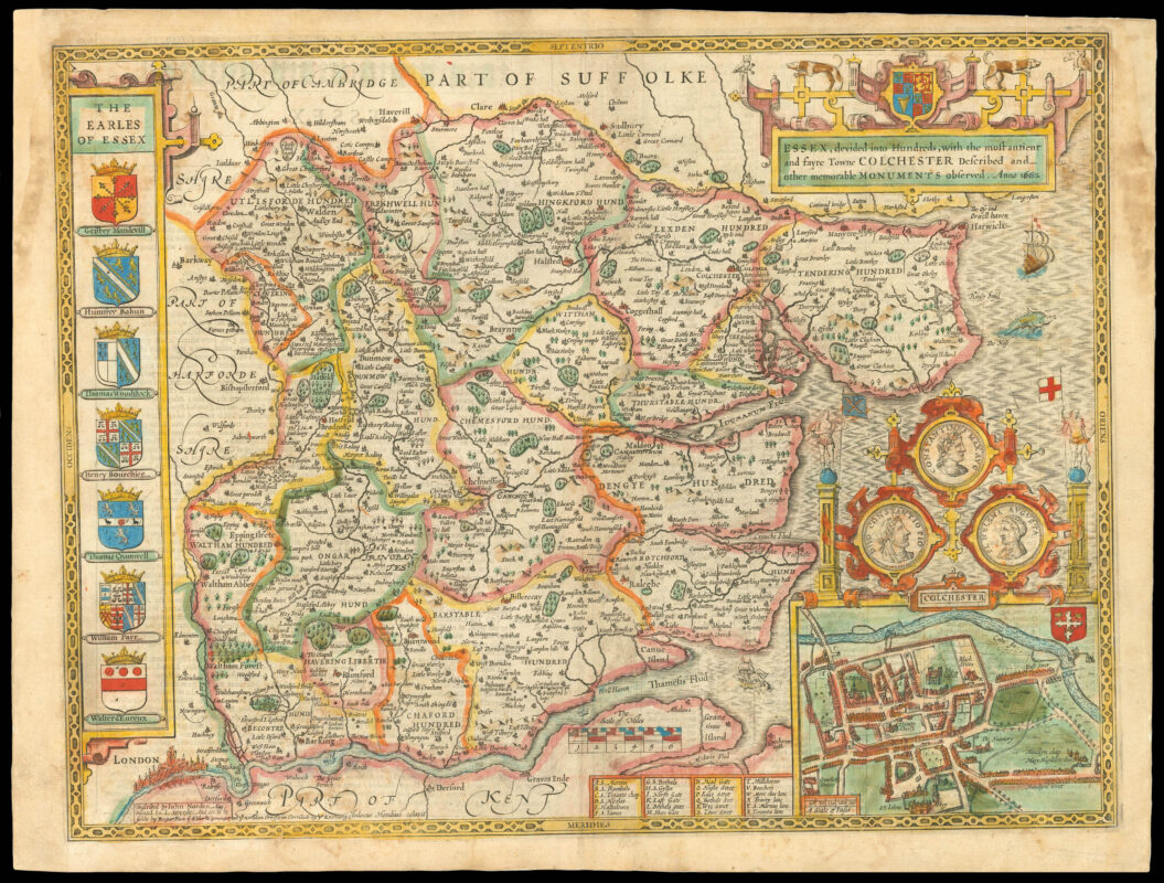 Roger Ii Map Rare Roger Rea edition of Speed’s map of Essex - Daniel Crouch Rare Books