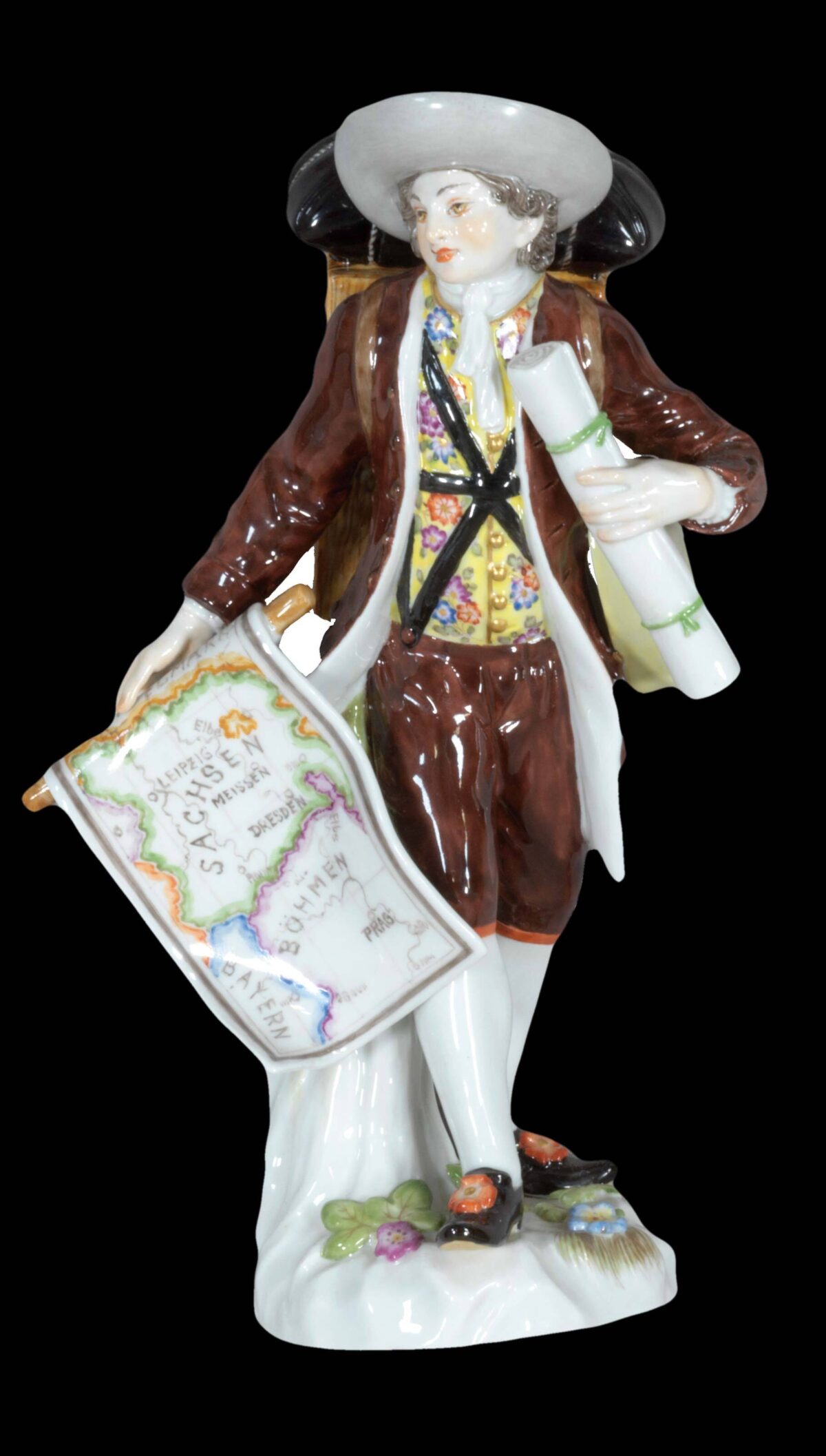 [MAPSELLER] [Porcelain figure of a mapseller]