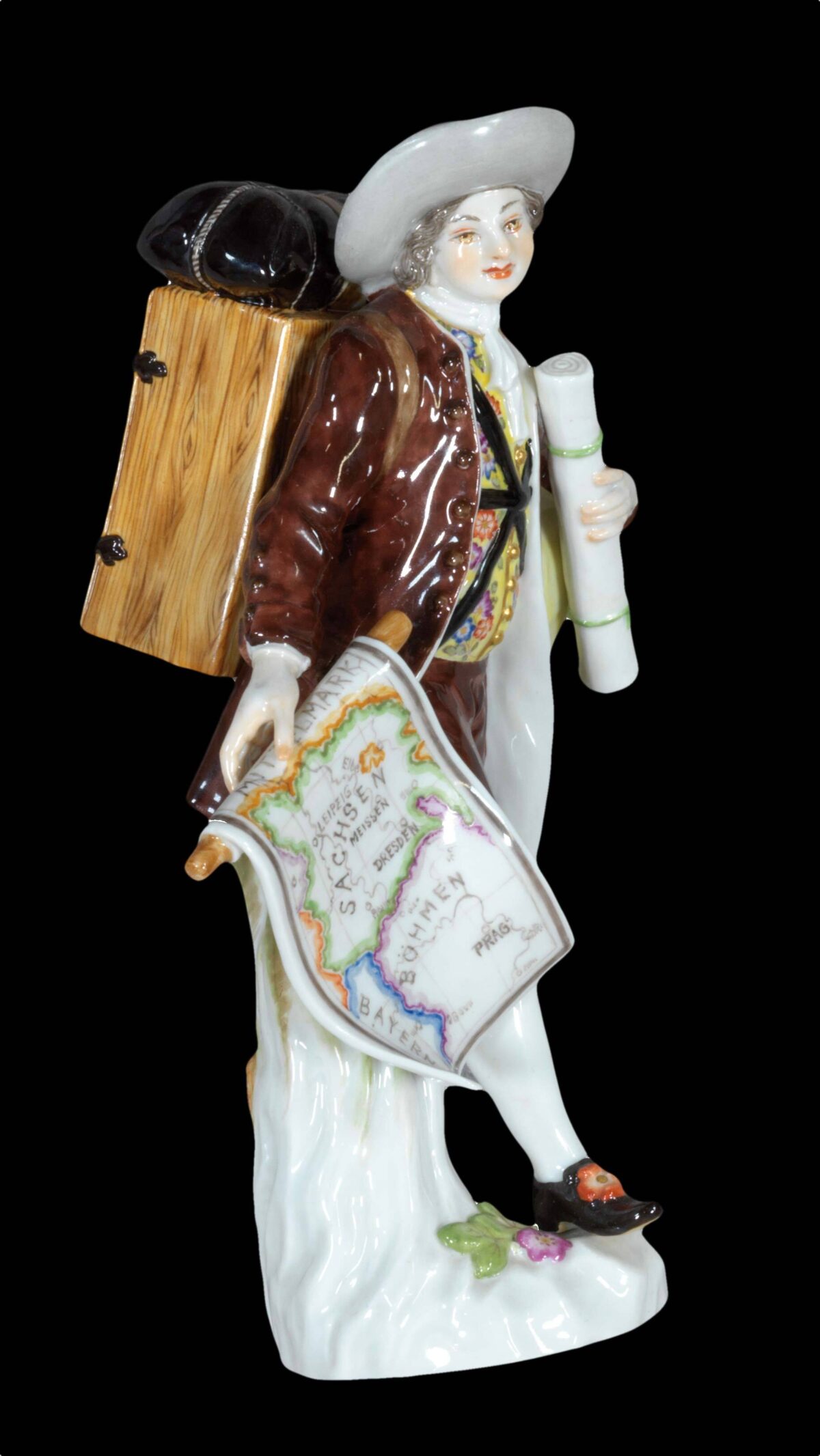 [MAPSELLER] [Porcelain figure of a mapseller]