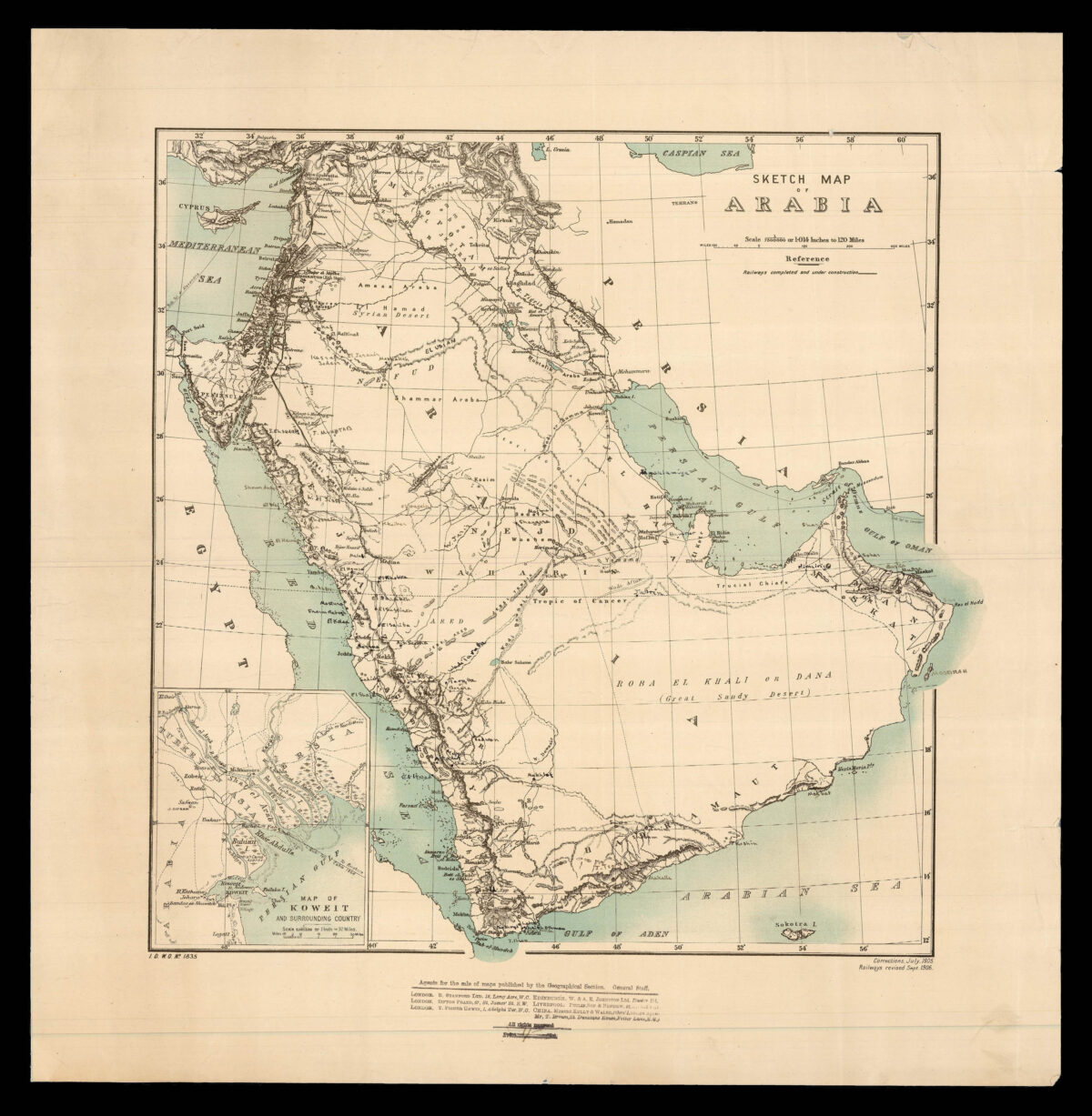 [WAR OFFICE] Sketch Map of Arabia.