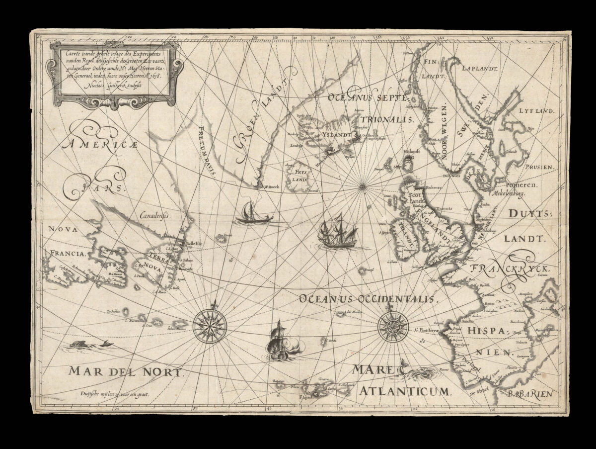 GEELKERCKEN, Nicolaas van Caerte vande gehele voiage des Experiments vanden Regel, des Gesichts des Grooten Zee-vaerts,