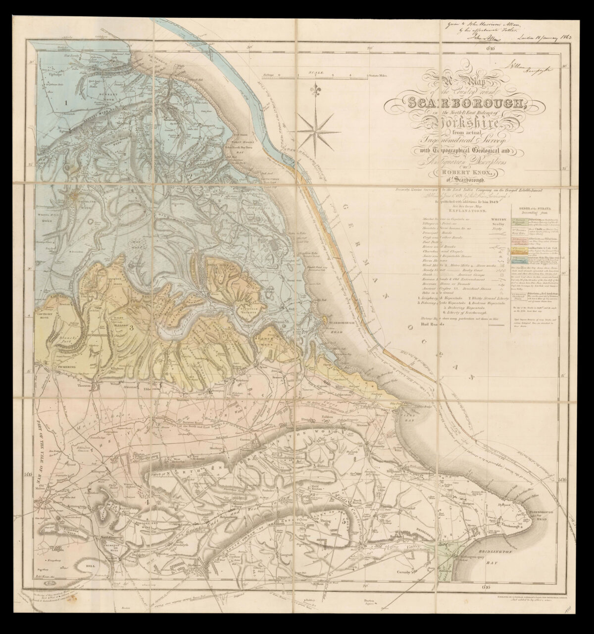 KNOX, Robert A map of the county round Scarborough,