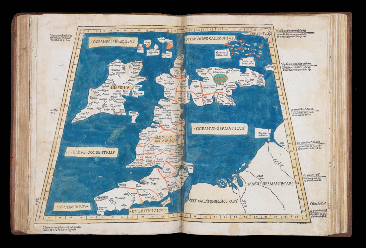 PTOLEMAEUS, Claudius; translated by ANGELUS, Jacobus, and edited by Nicolaus GERMANUS. Cosmographia.