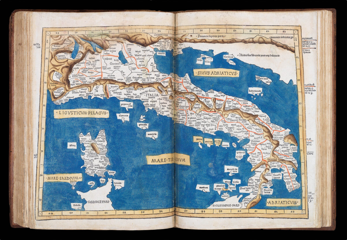 PTOLEMAEUS, Claudius; translated by ANGELUS, Jacobus, and edited by Nicolaus GERMANUS. Cosmographia.