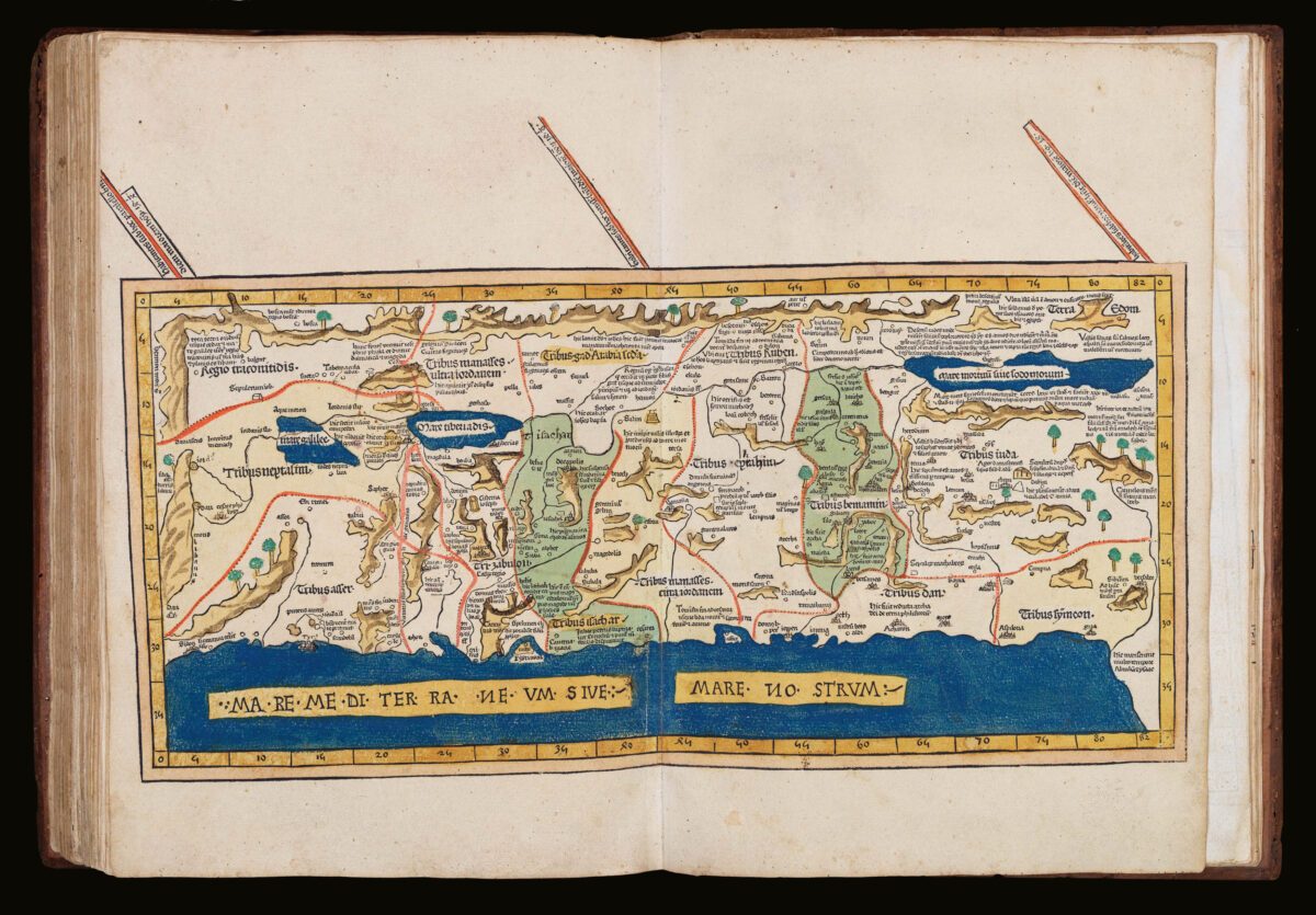 PTOLEMAEUS, Claudius; translated by ANGELUS, Jacobus, and edited by Nicolaus GERMANUS. Cosmographia.