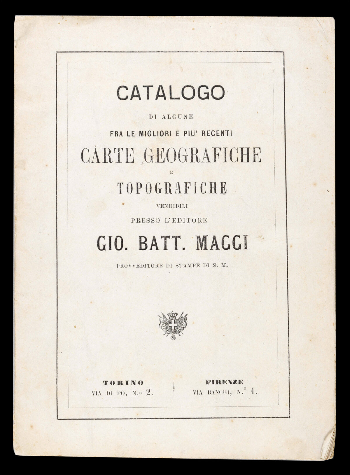 MAGGI, Giovanni Battista Catalogo di alcune fra le migliori e piu' recenti carte geografiche