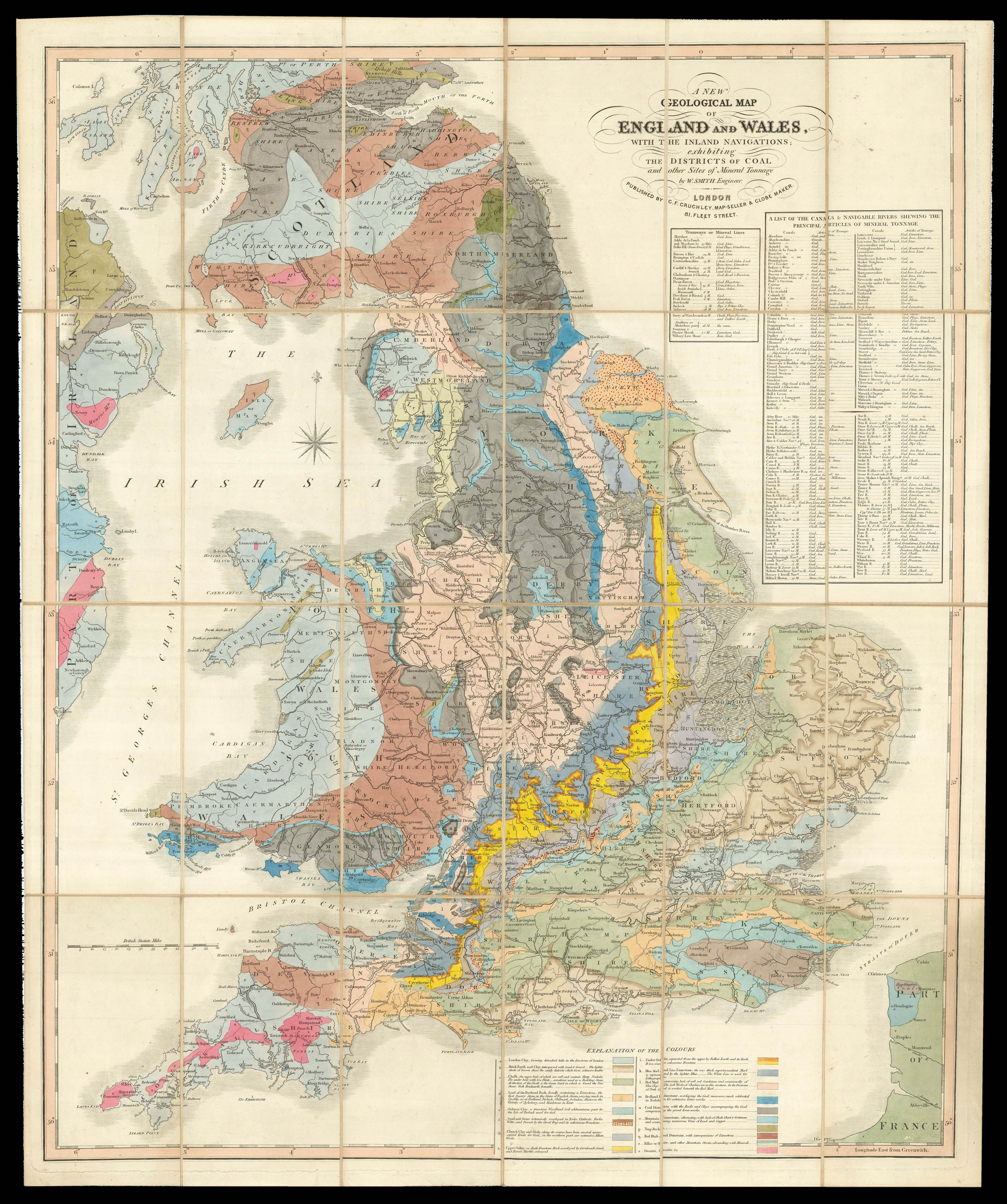 SMITH, William A New Geological Map of England and Wales,