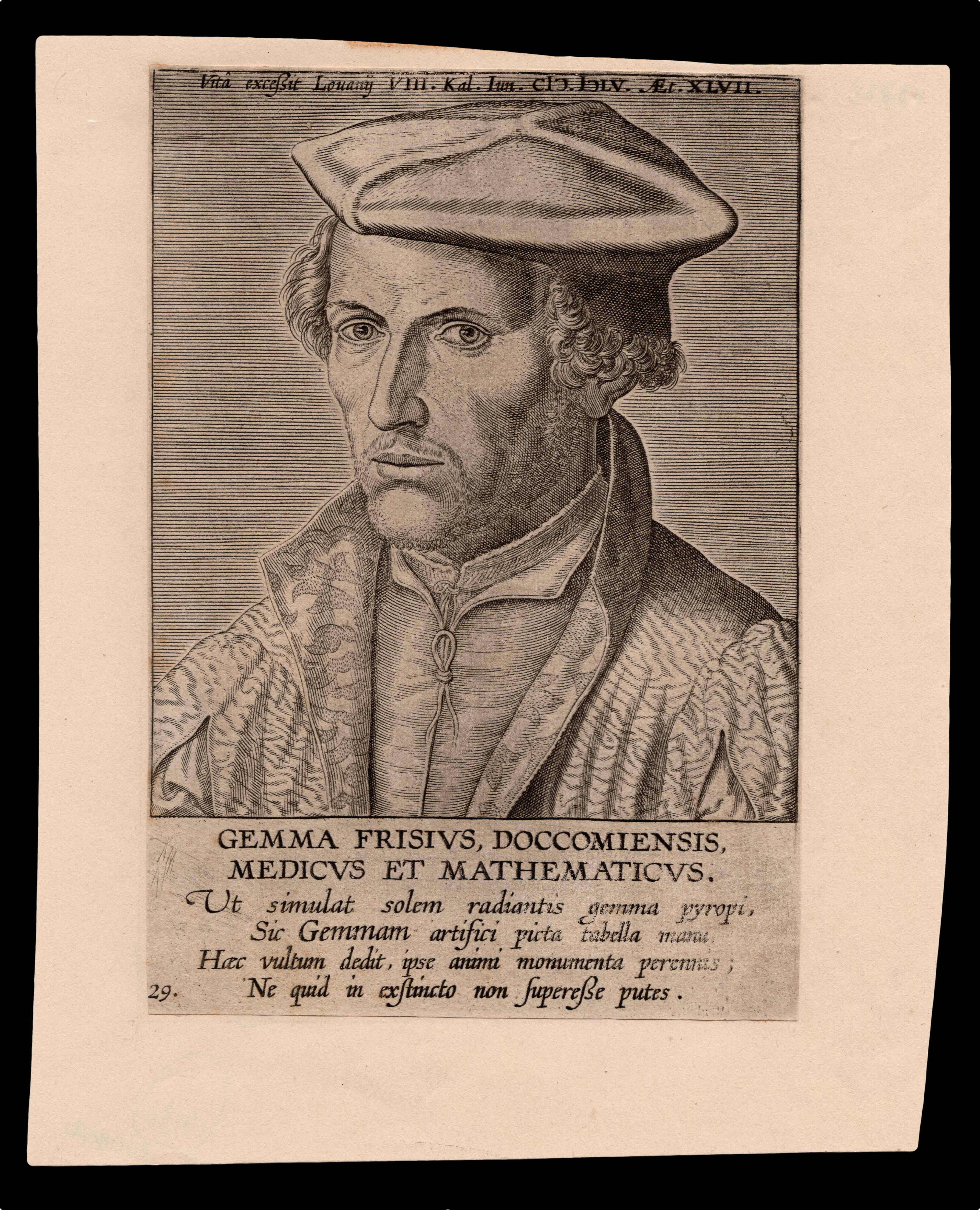 [GALLE, Philips, after; after Maarten van KEEMSKERCK] Gemma Frisius, Doccomiensis, Medicus et Mathematicus.