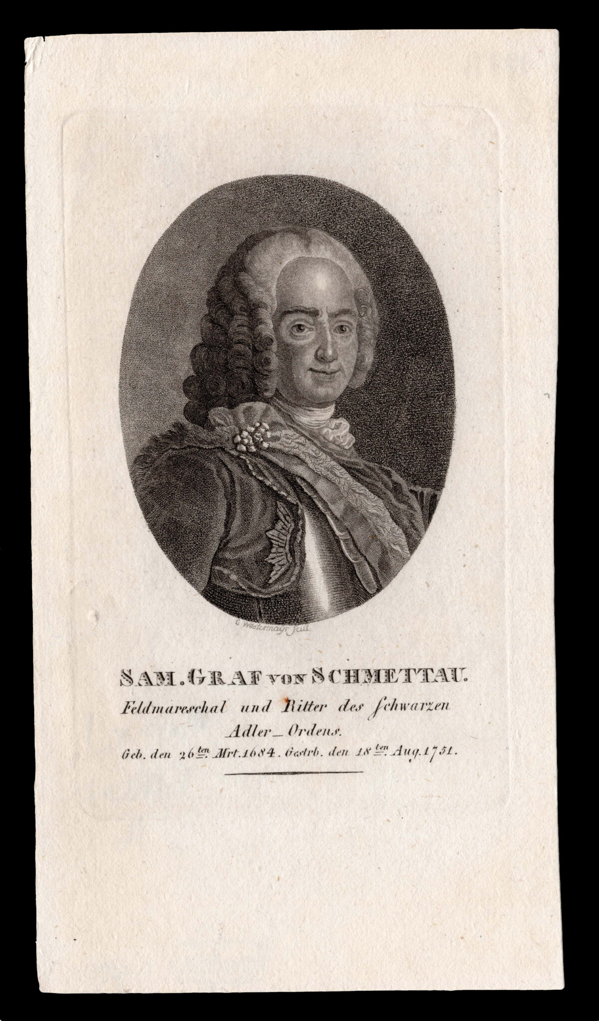 WESTERMAYER, C[onrad] Sam. Graf von Schmettau.