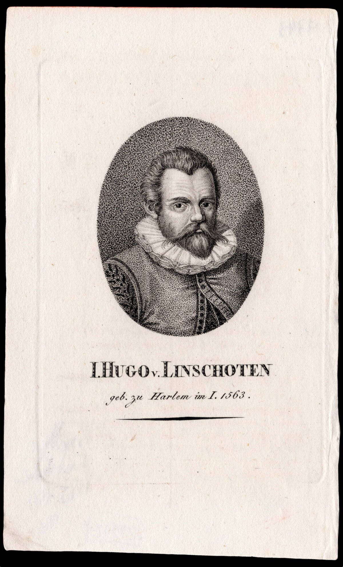[BRY, Theodor de; after] J. Hugo v. Linchoten  geb. zu Harlem im J. 1563.