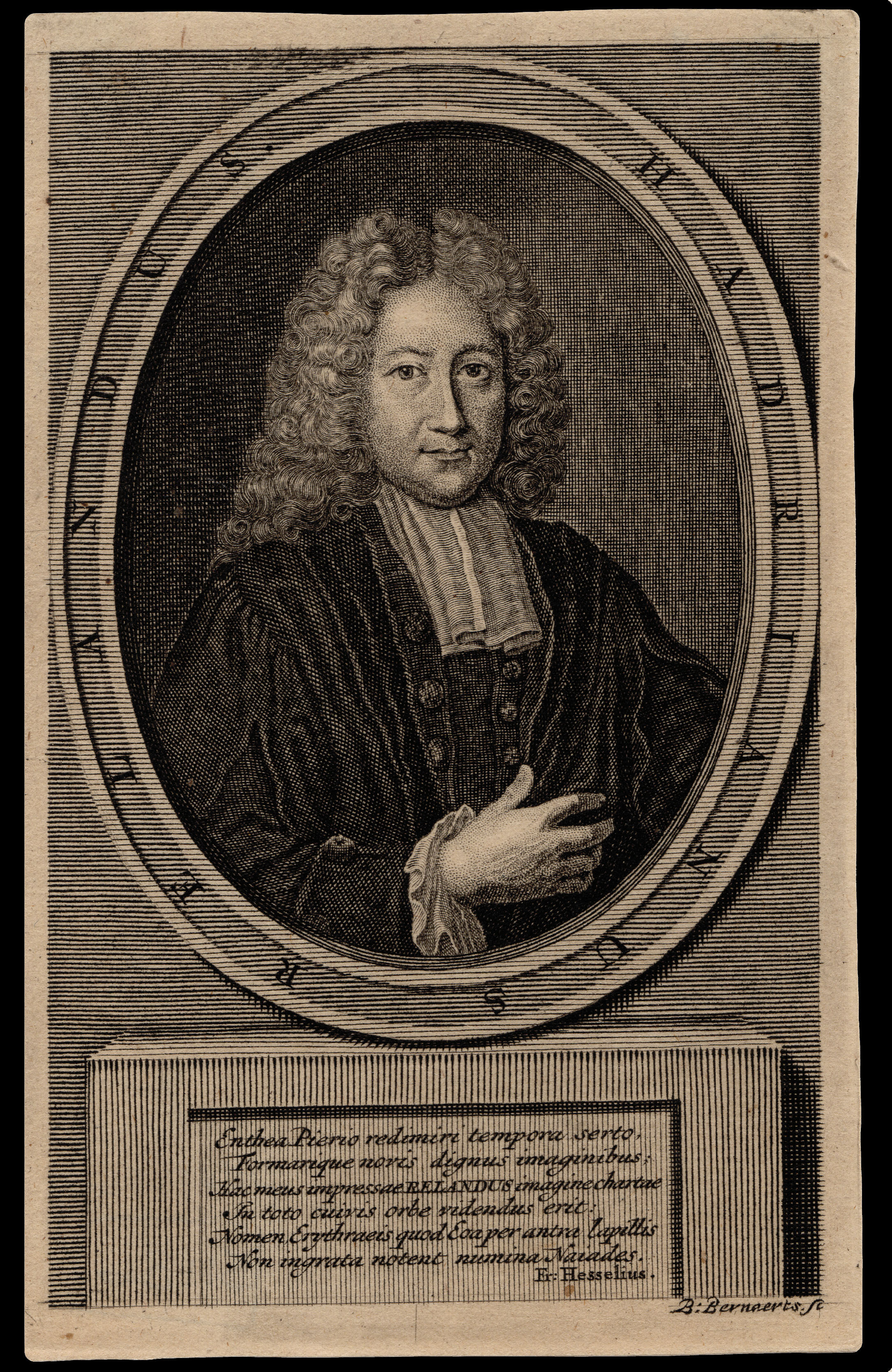 BERNEAERTS, B[althasar] Hadrianus Relandus.  Enthea Pierio redimiri tempora serto...