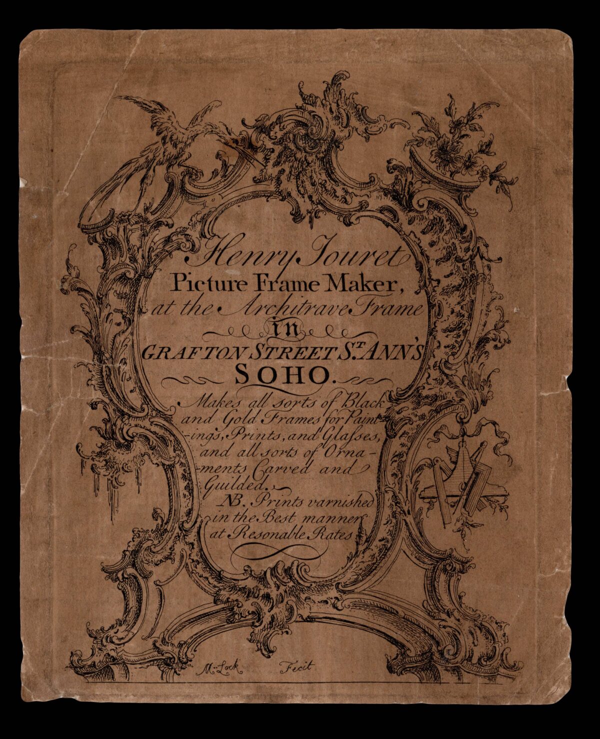 JOURET, Henry; and Matthias LOCK Henry Jouret Picture Frame Maker,
