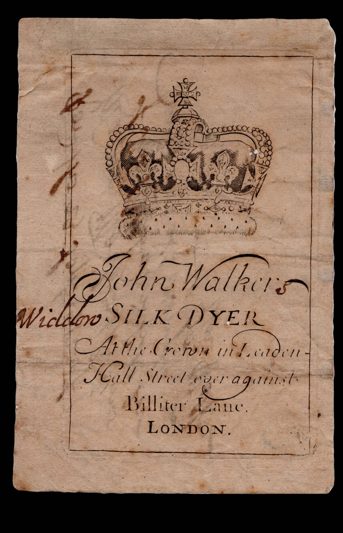 WALKER, John John Walker Silk Dyer