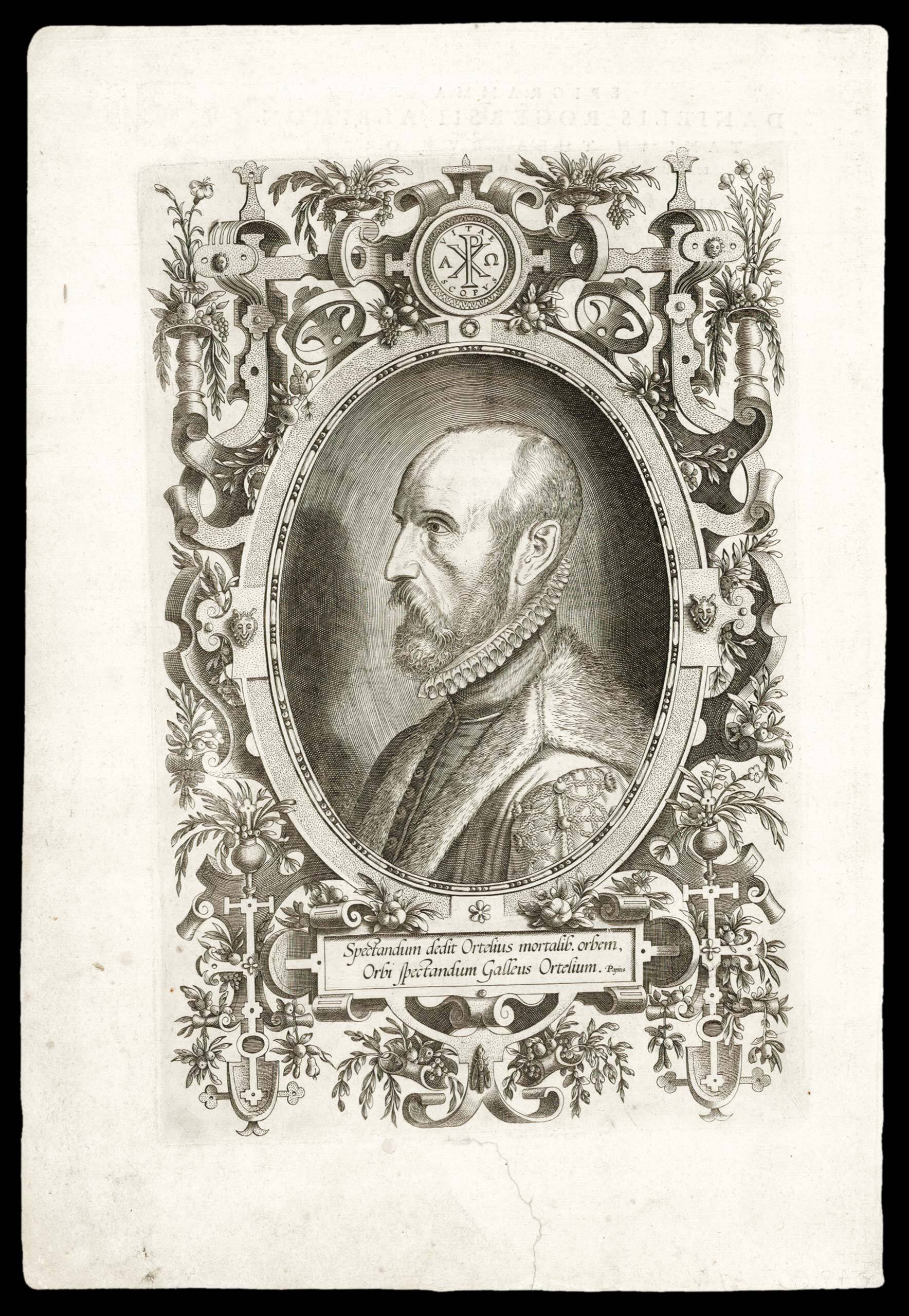 [GALLE, Philips; after Adriaen Thomaszoon KEY] Spectandum dedit Ortelius mortalib. orbem,