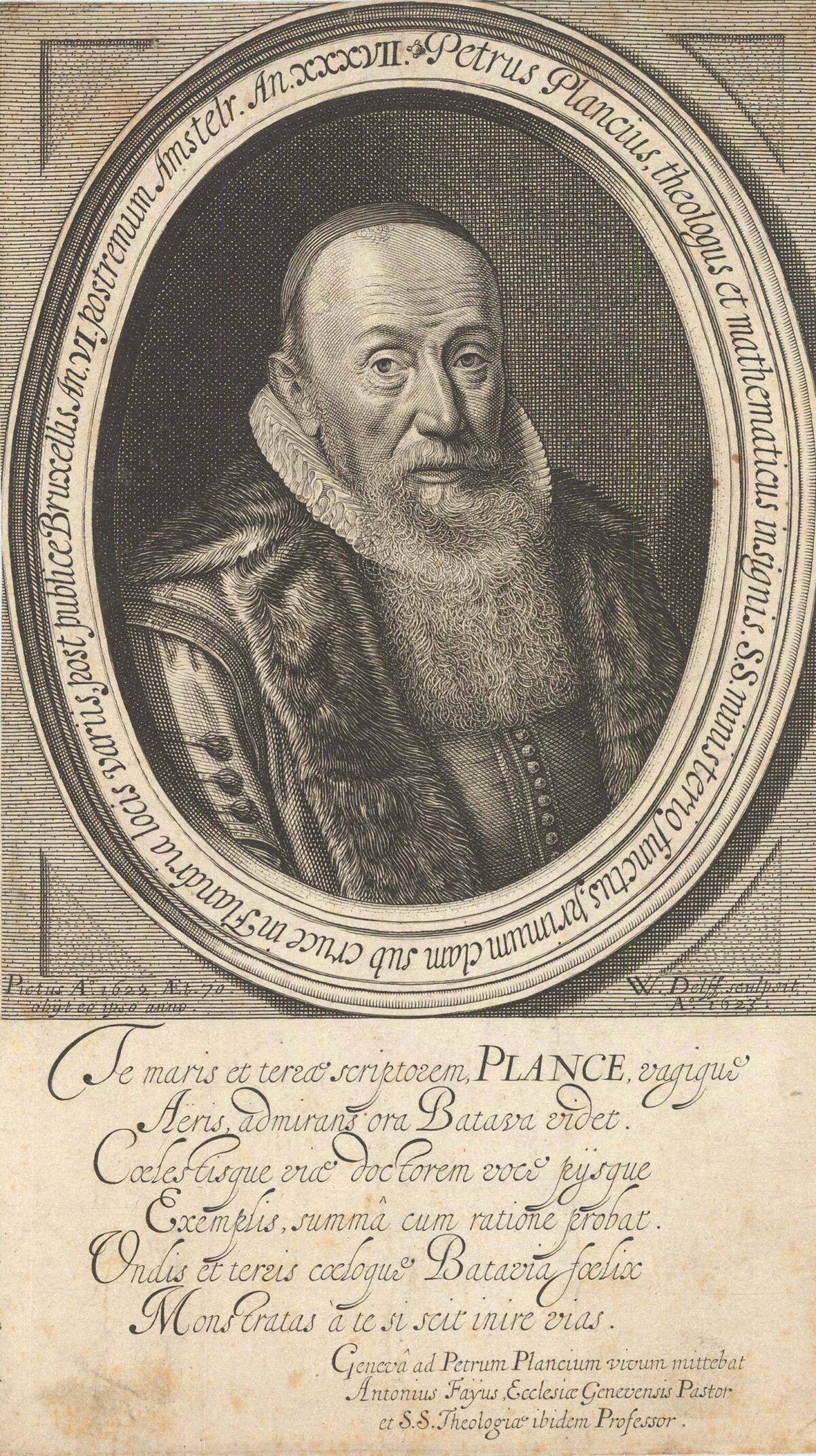 DELFF, Willem Jacobsz;  [after Michiel van MIEREVELT] Petrus Plancius theologus et mathematicus insignis