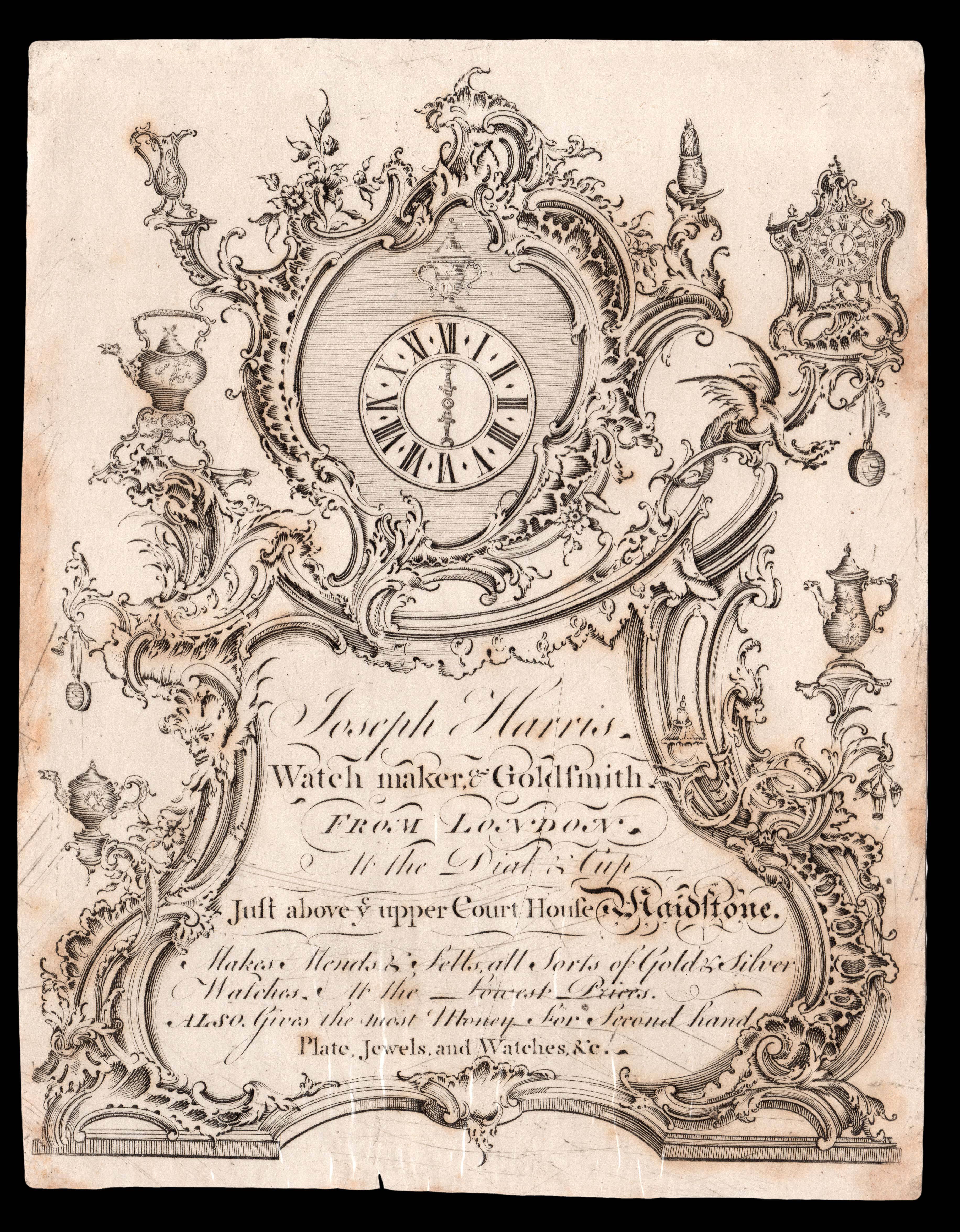 WOOLLETT, William; and Joseph HARRIS Joseph Harris Watch Maker & Goldsmith...