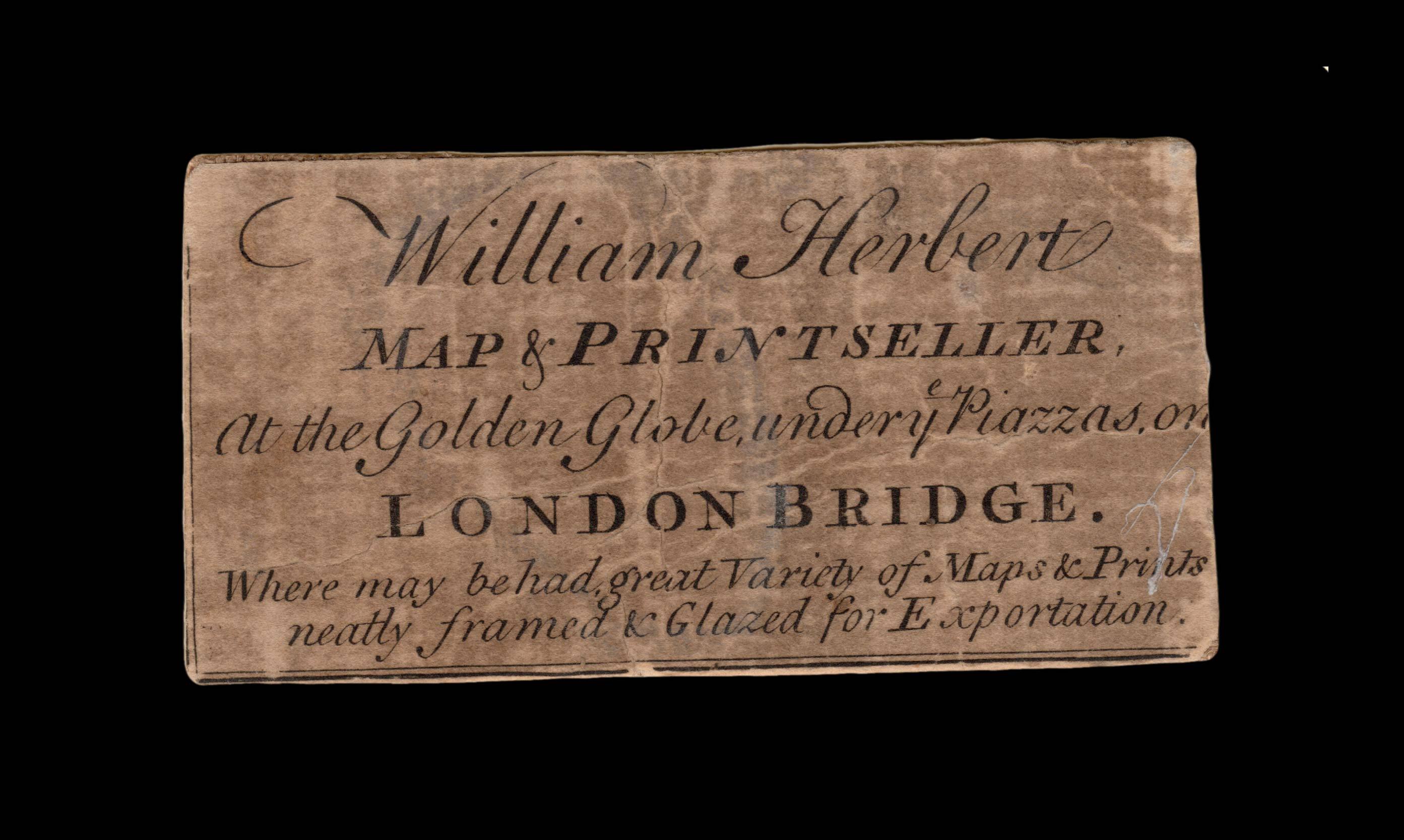 HERBERT, William William Herbert Map & Printseller,...
