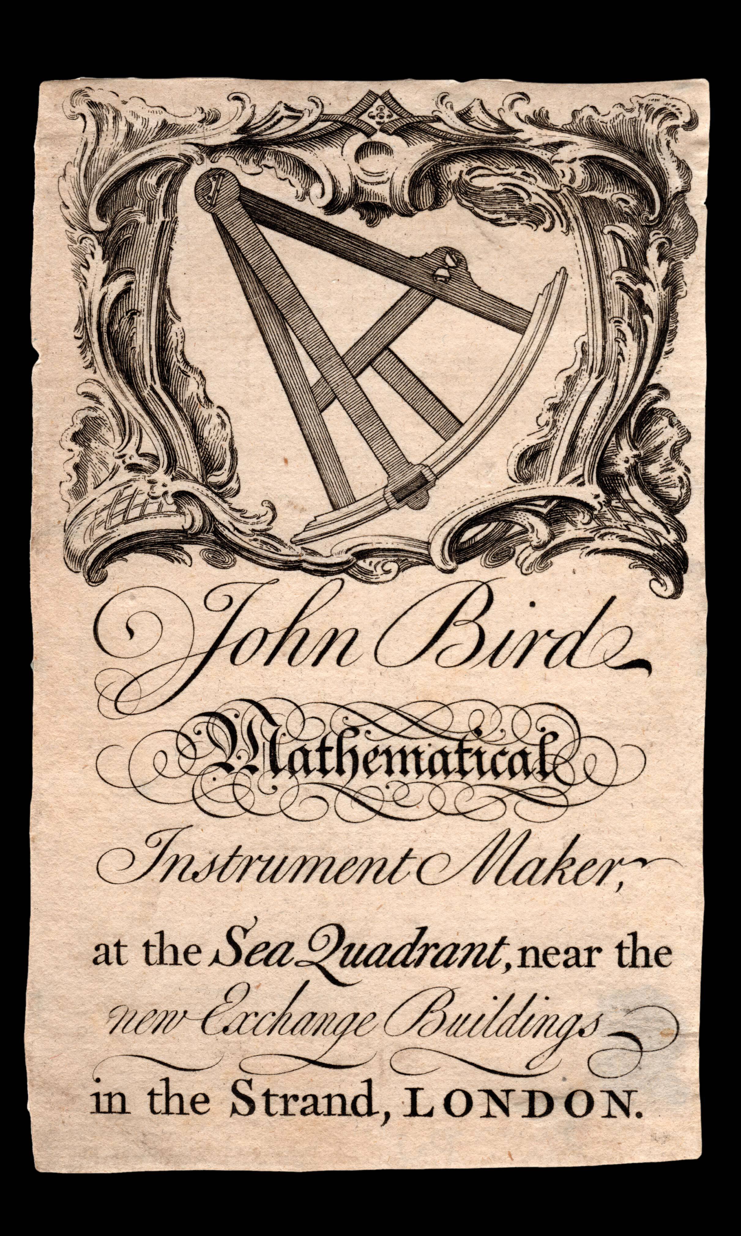 BIRD, John John Bird Mathematical Instrument Maker.