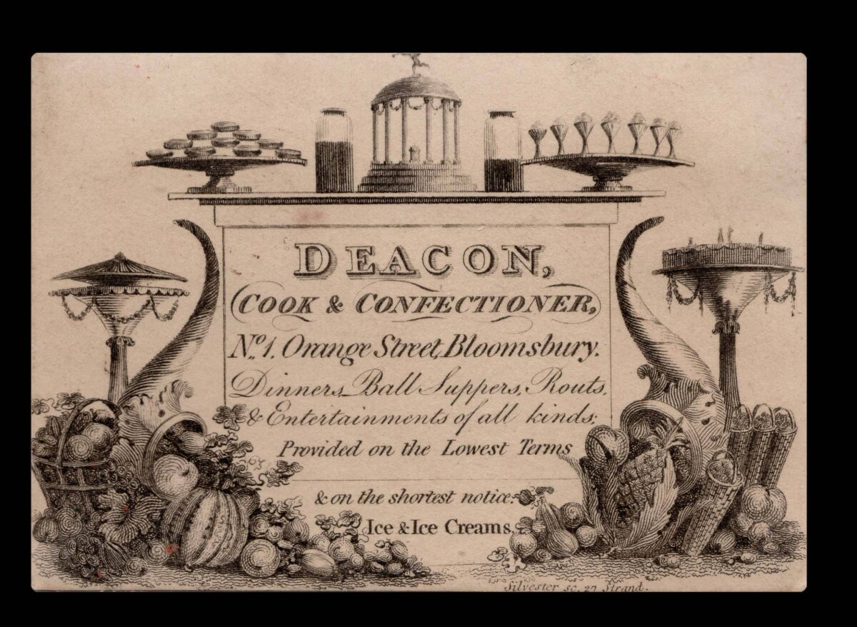 DEACON, [Benjamin] Deacon, Cook & Confectioner,