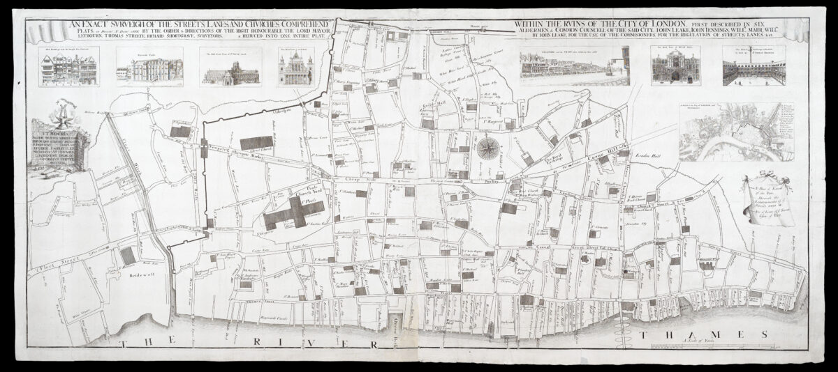 LEAKE, John An Exact Surveigh of the Streets, Lanes and Churches Comprehending within the Ruins of the City of London.