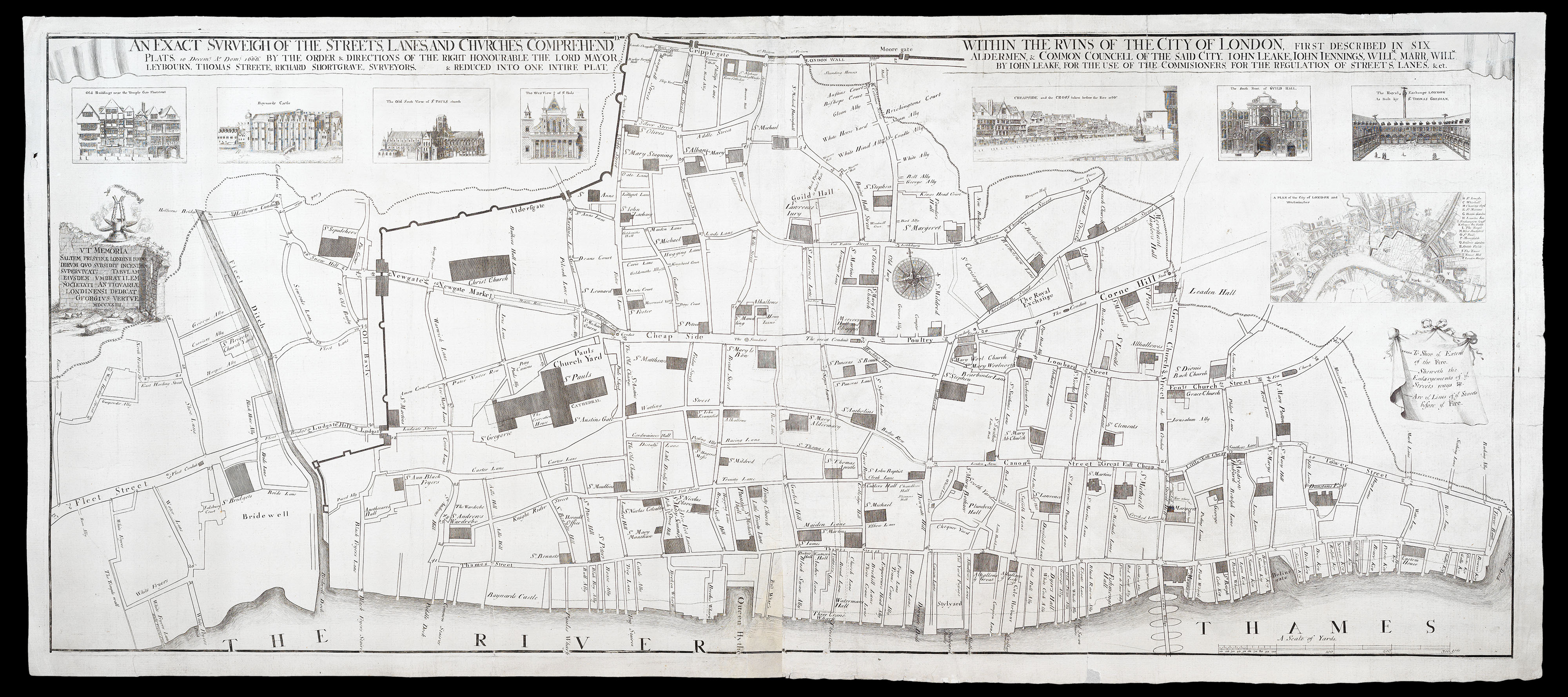 LEAKE, John An Exact Surveigh of the Streets, Lanes and Churches Comprehending within the Ruins of the City of London.