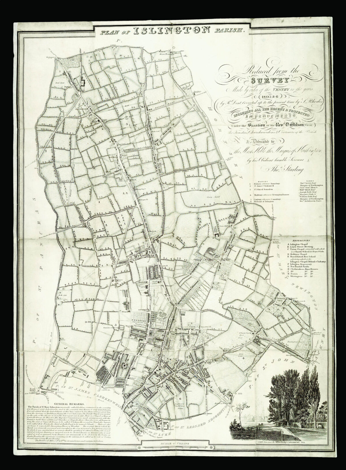 STARLING, Thomas Plan of Islington Parish.