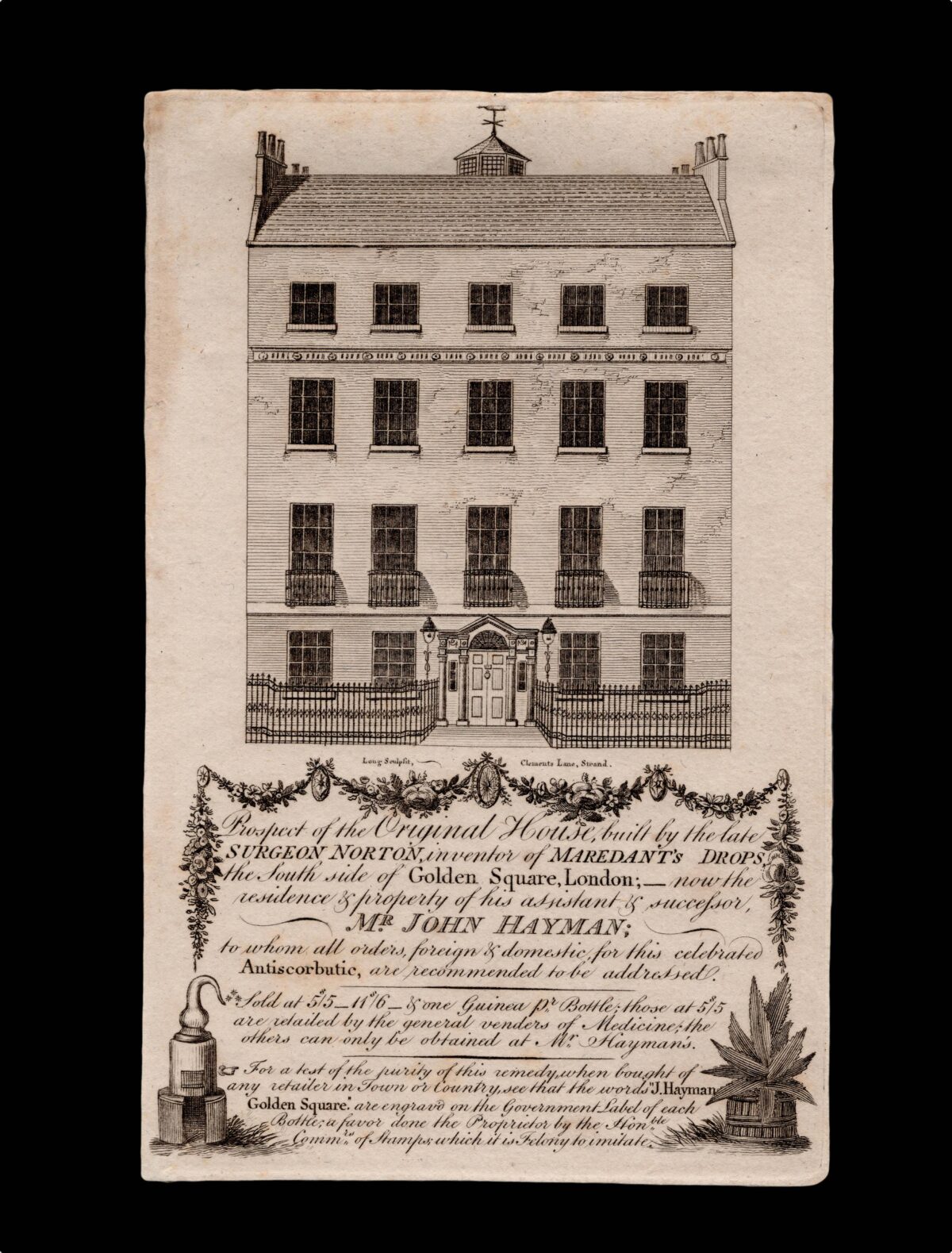 HAYMAN, John; and Joshua LONG Prospect of the Original House, built by the late Surgeon Norton,