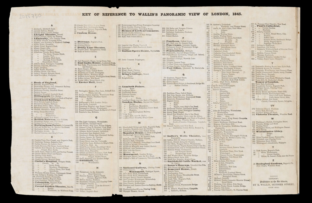 BANKS, J[ohn]. H[enry], by and after A Panoramic View of London.