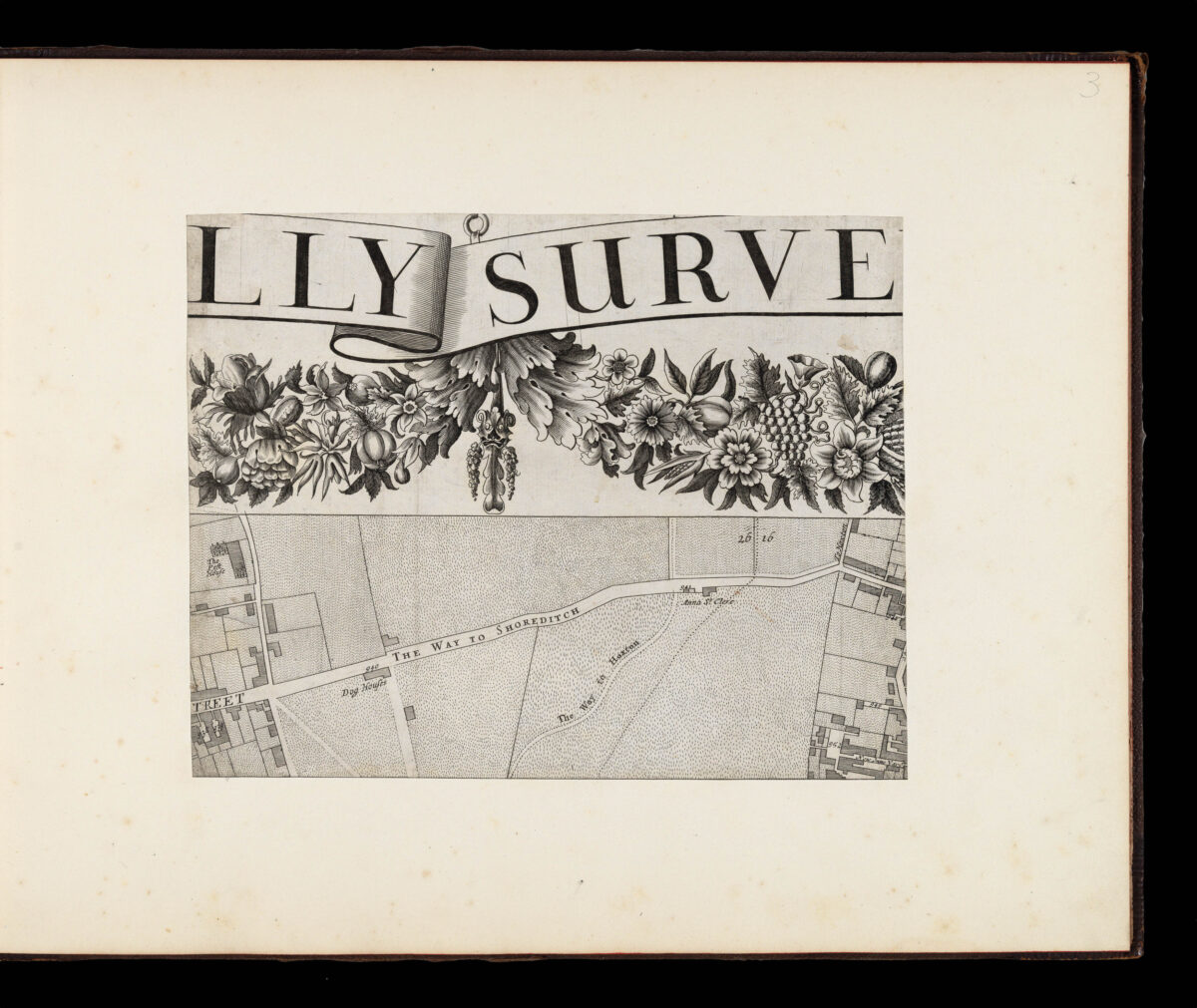OGILBY, John and MORGAN, William [Title, and upper border vignettes, with the prospect of London to accompany Ogliby's 1682 map of London].