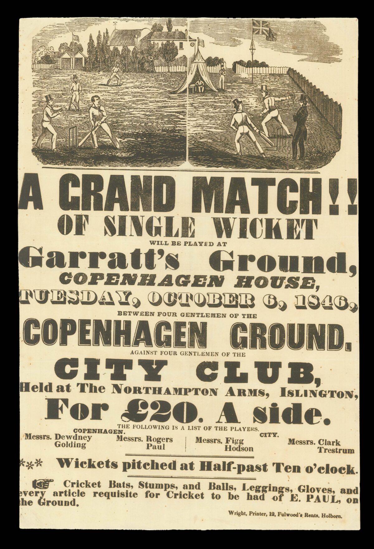 WRIGHT, [William] [Cricket] A Grand Match!!
