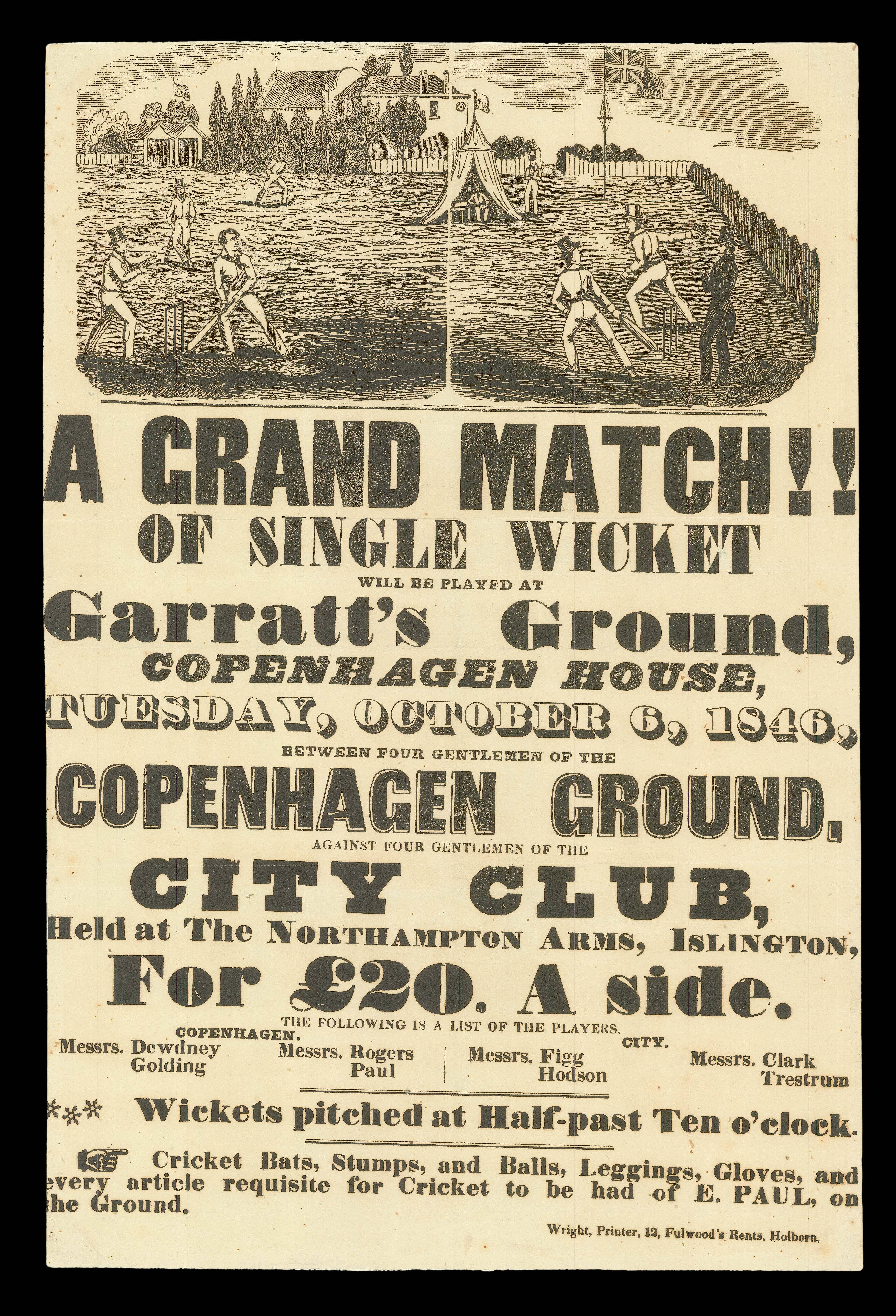 WRIGHT, [William] [Cricket] A Grand Match!!
