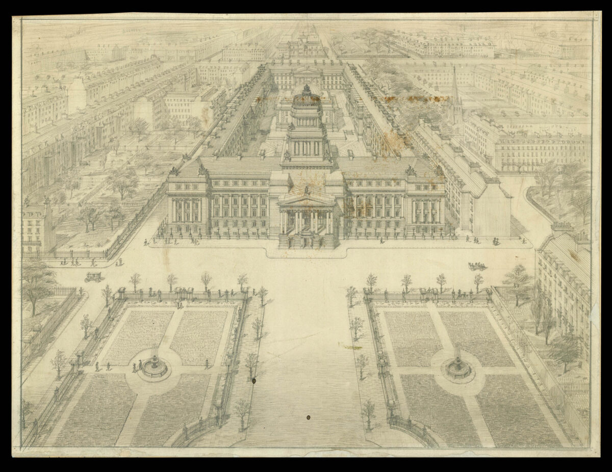 [NORTON, C. Harold] [Design for New University of London buildings].