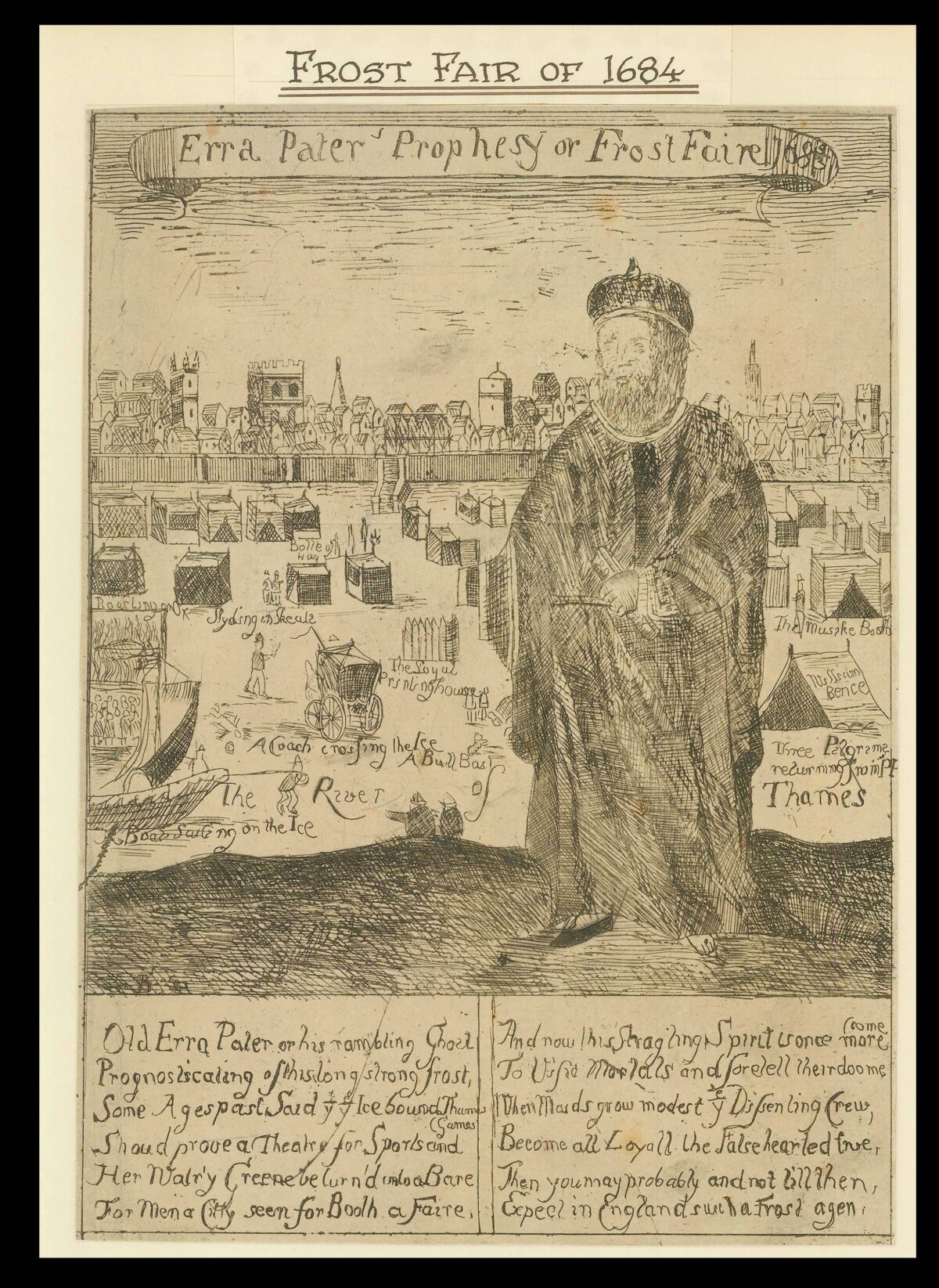 [FAITHORNE, William; after James NORRIS] Erra Paters Prophesy or Frost Faire 1683/4.