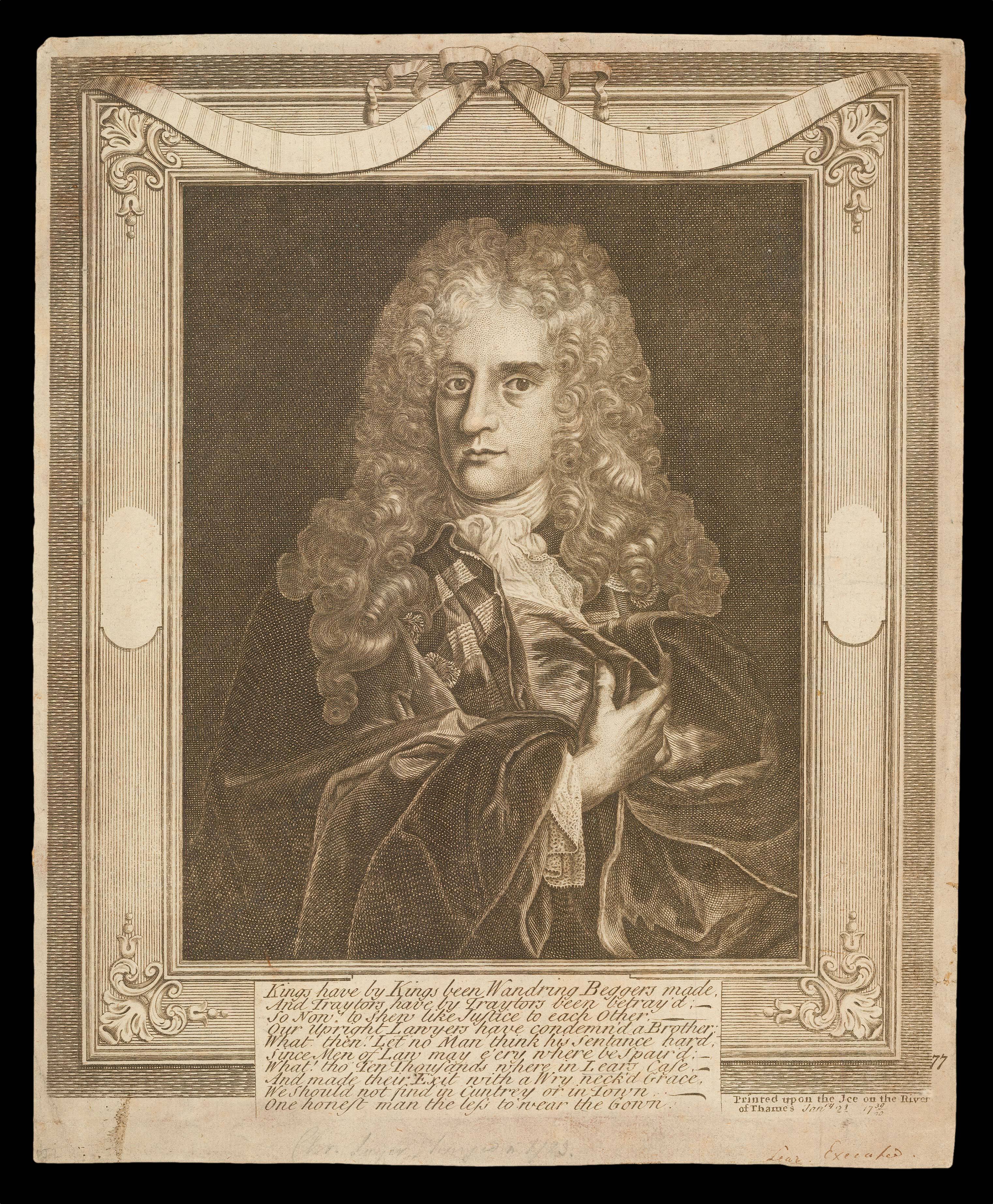 [LAYER, Christopher] [Seditious Souvenir Portrait from the Frost Fair of 1740].