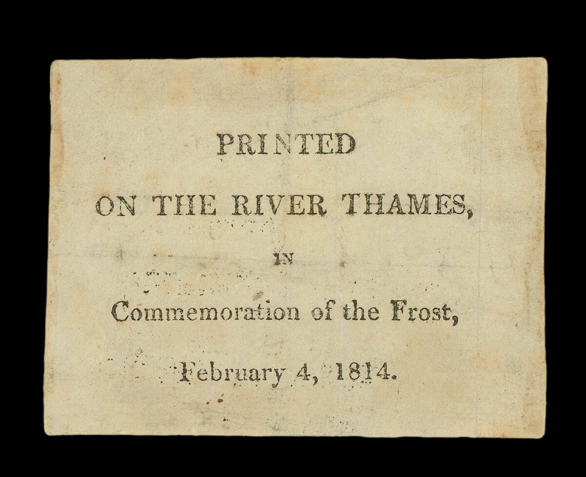 [ANONYMOUS] [Souvenir ticket from the Frost Fair of 1814].