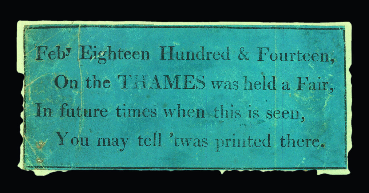 [ANONYMOUS] [Souvenir ticket from the Frost Fair of 1814]