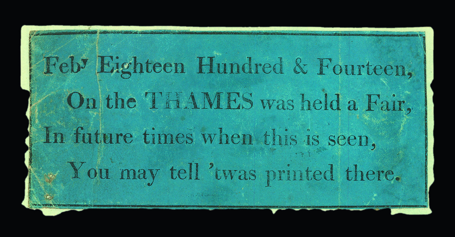 [ANONYMOUS] [Souvenir ticket from the Frost Fair of 1814]