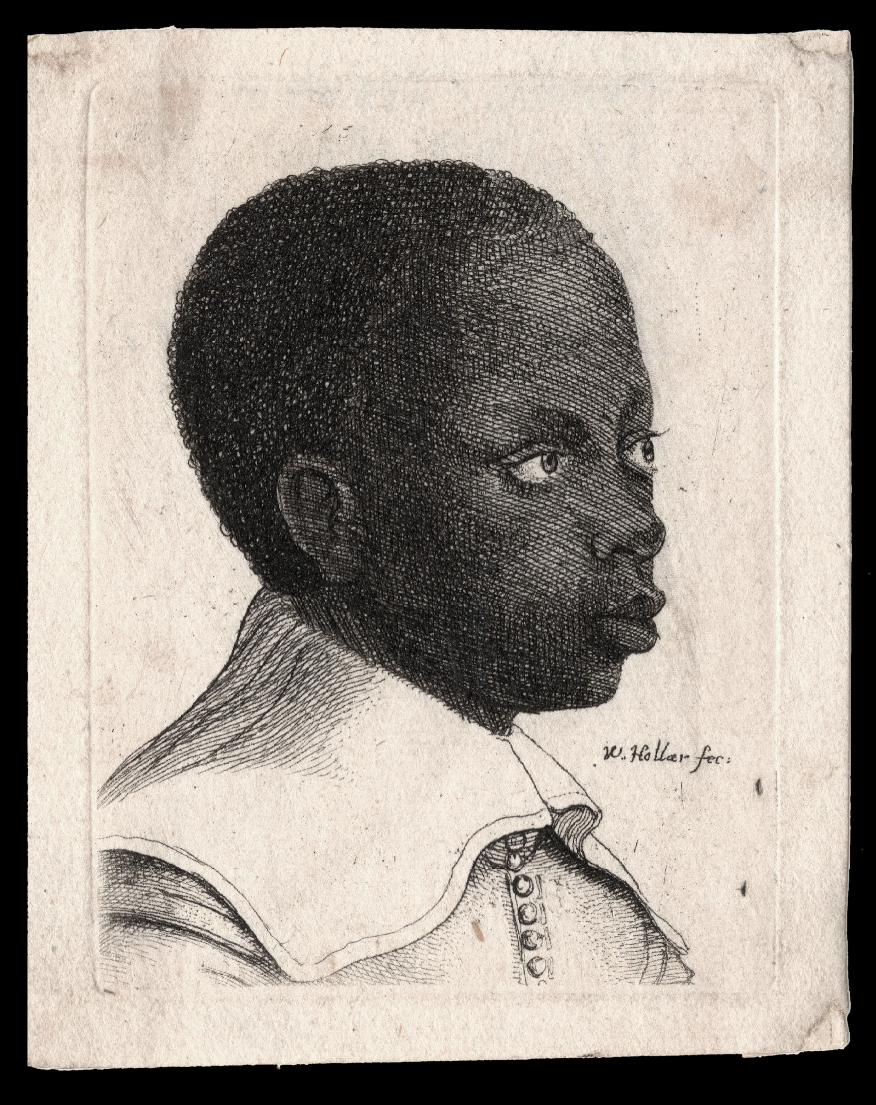 HOLLAR, W[enceslaus] [Print of an African boy, no shading]
