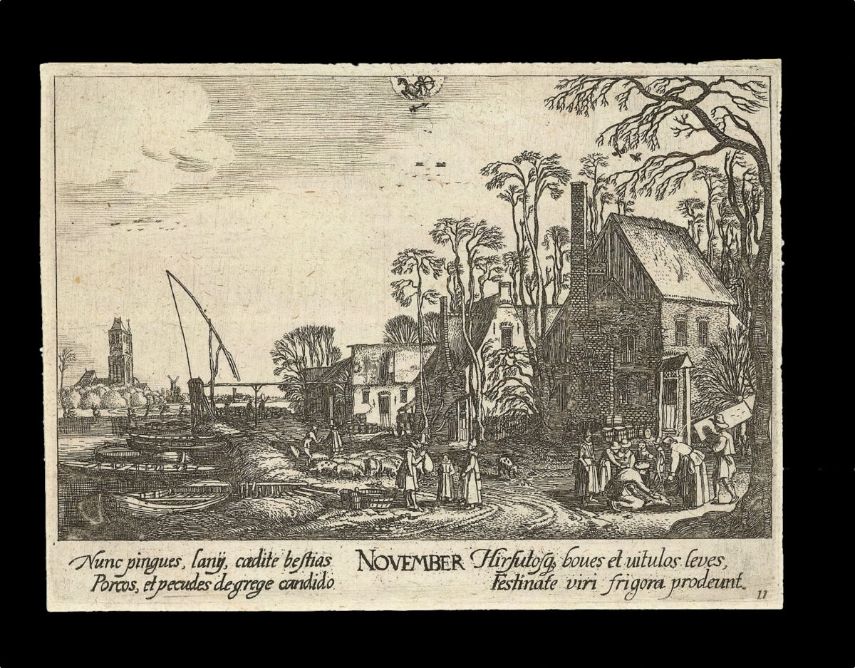 HOLLAR, W[enceslaus] [Twelve Months of the Year with Signs of the Zodiac]