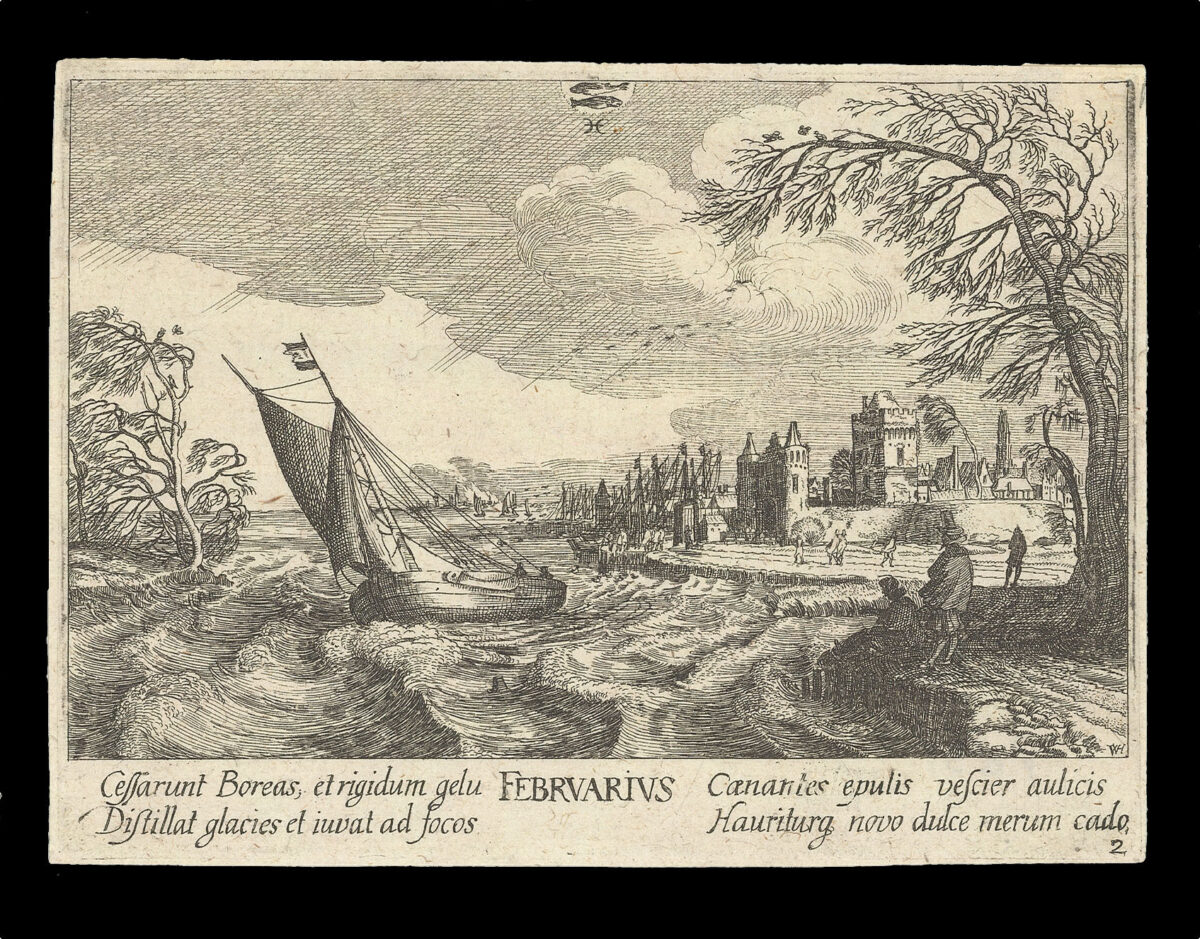 HOLLAR, W[enceslaus] [Twelve Months of the Year with Signs of the Zodiac]