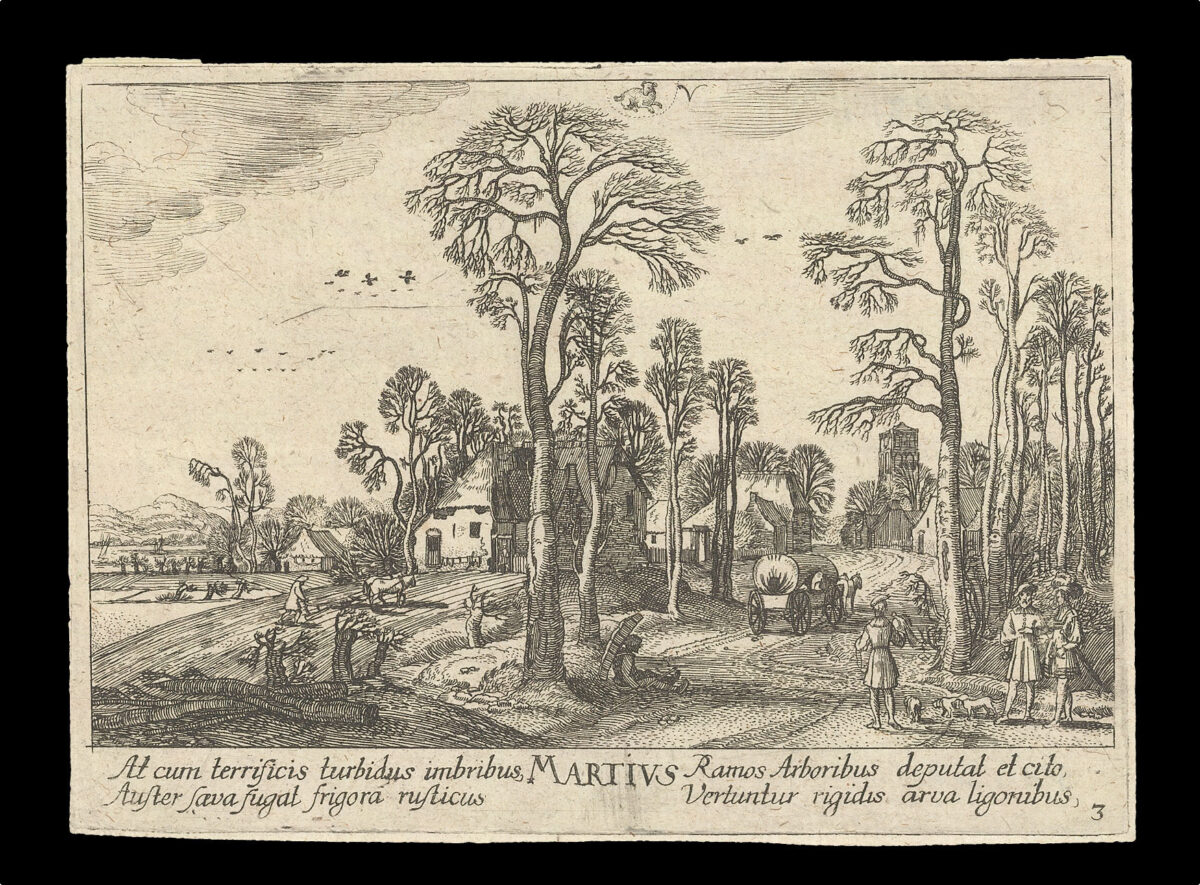 HOLLAR, W[enceslaus] [Twelve Months of the Year with Signs of the Zodiac]