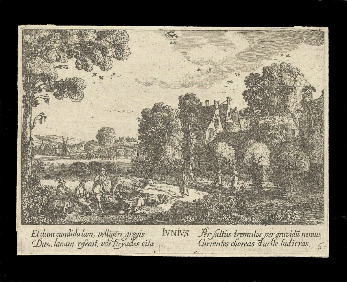 HOLLAR, W[enceslaus] [Twelve Months of the Year with Signs of the Zodiac]