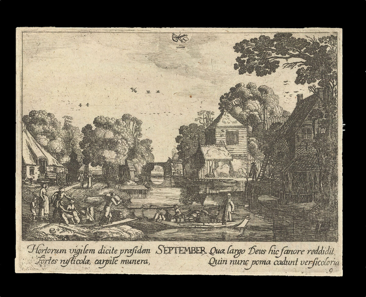 HOLLAR, W[enceslaus] [Twelve Months of the Year with Signs of the Zodiac]